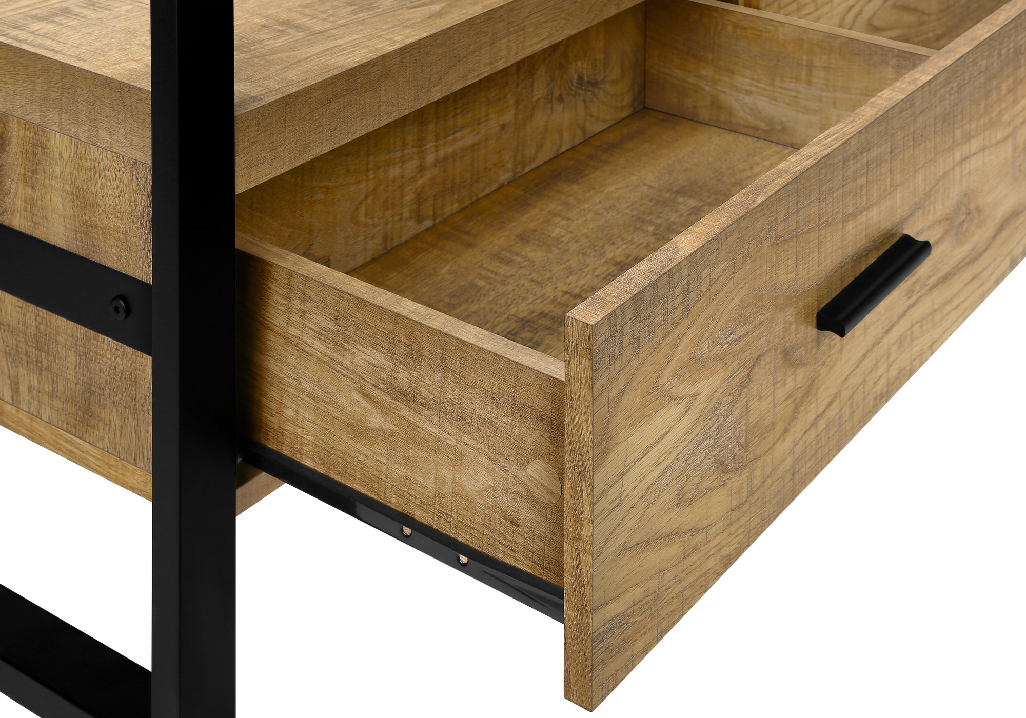 MEUBLE TV - 72"L / 3 TIROIRS BOIS DE MANGUE / METAL NOIR – I 2880