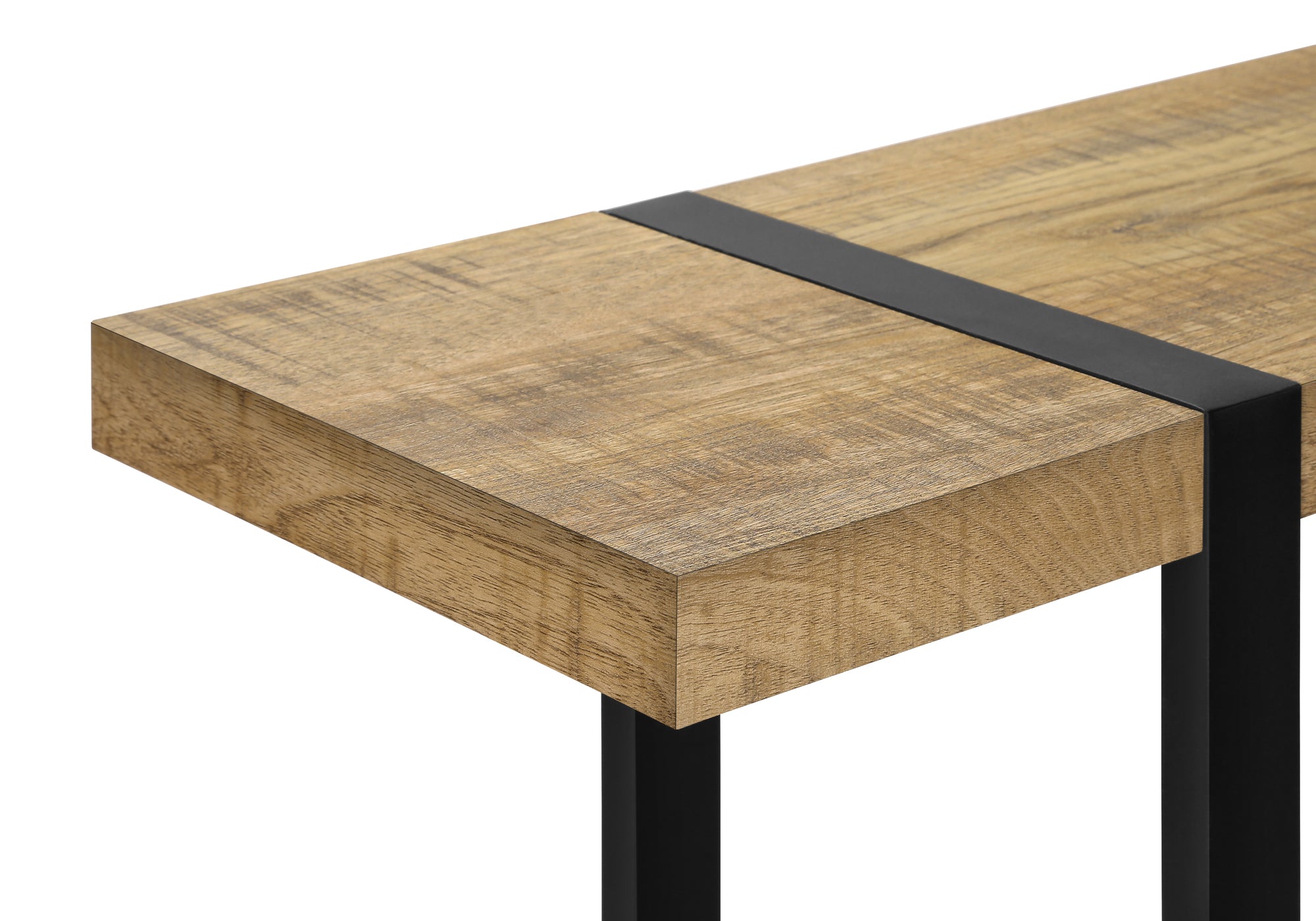 TABLE D'APPOINT - 48"L / ASPECT BOIS DE MANGUE / METAL NOIR – I 2881