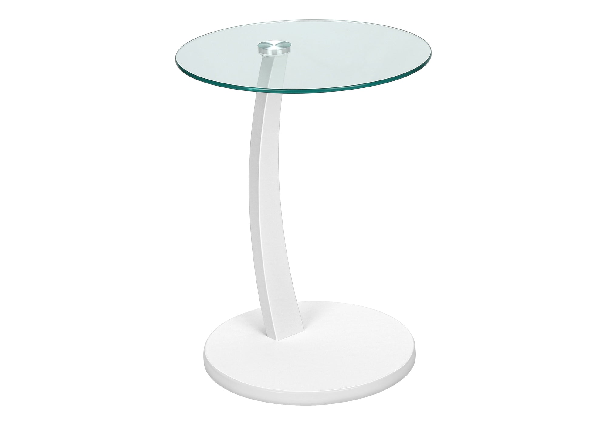 TABLE DE CHEVET - BLANC AVEC VERRE TREMPE – I 3017.