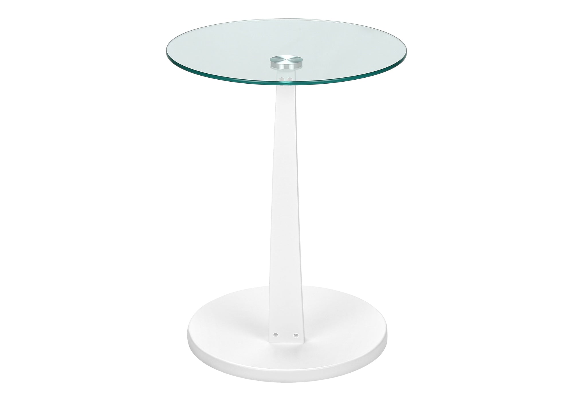 TABLE DE CHEVET - BLANC AVEC VERRE TREMPE – I 3017.