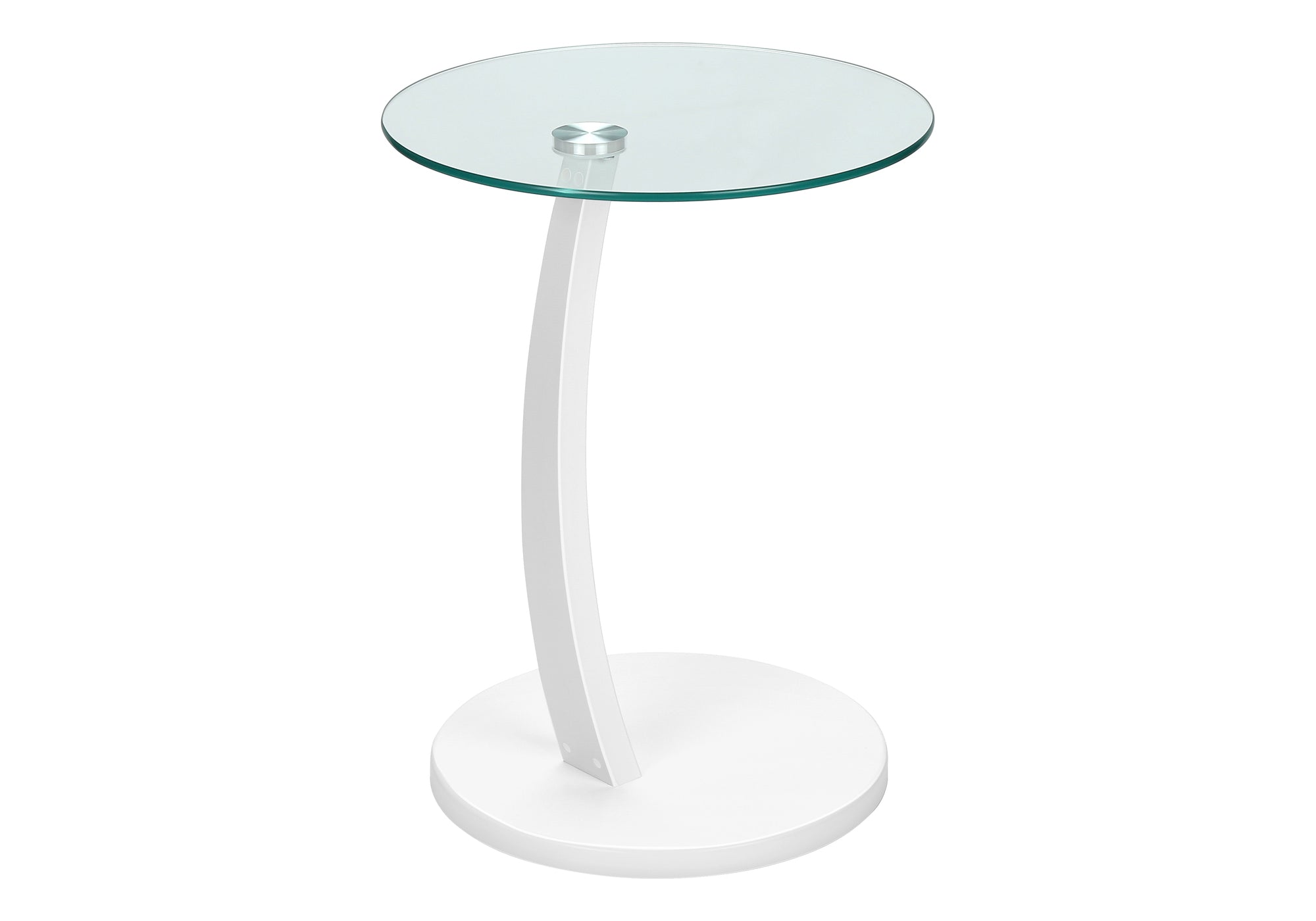TABLE DE CHEVET - BLANC AVEC VERRE TREMPE – I 3017.