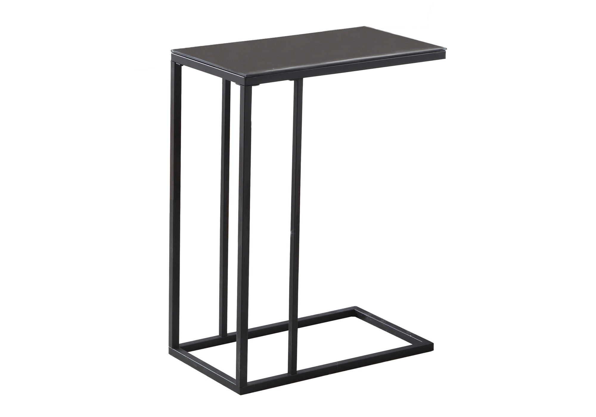 TABLE DE CHEVET - METAL NOIR / VERRE TREMPE NOIR – I 3087.