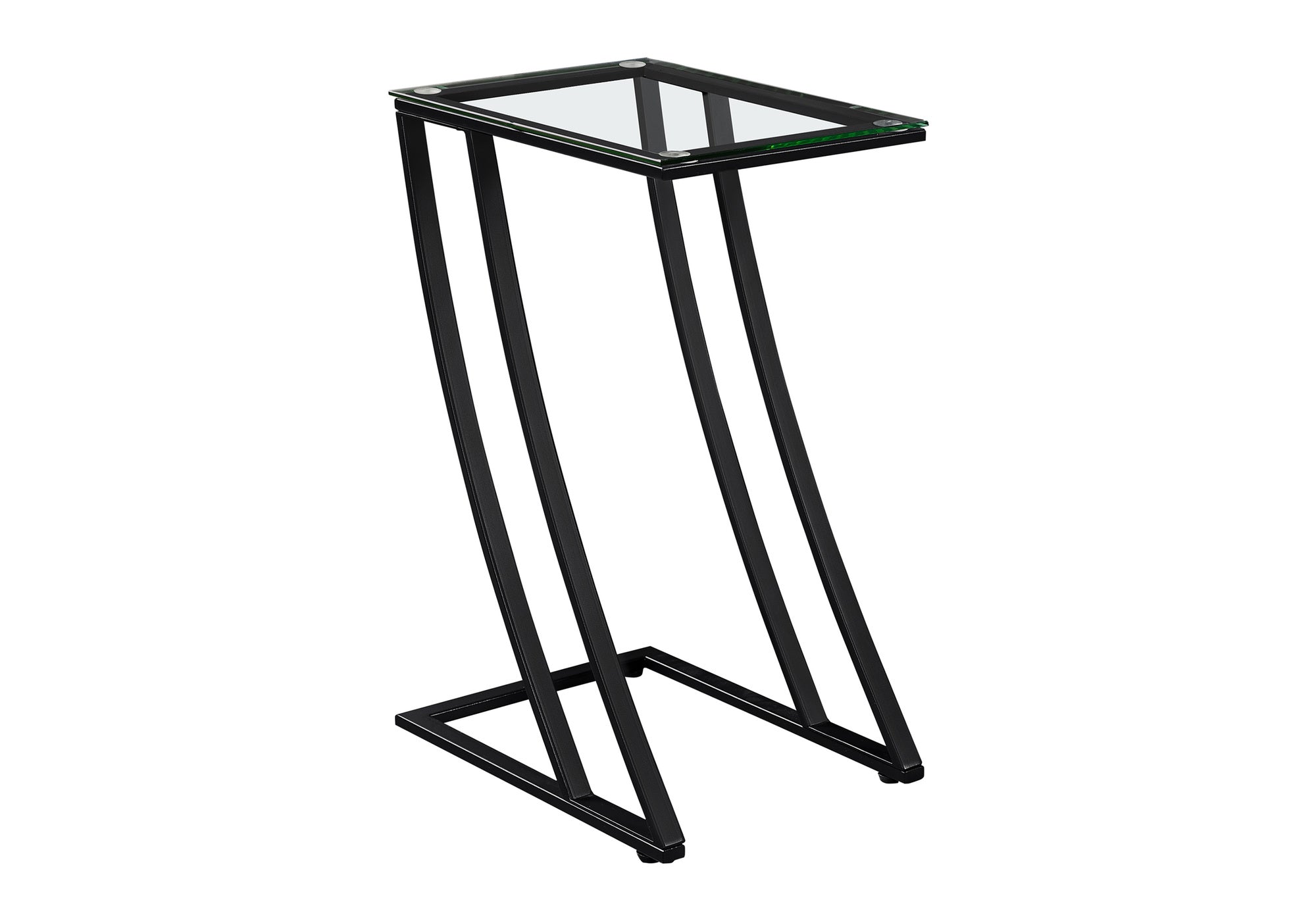 TABLE DE CHEVET - METAL NOIR AVEC VERRE TREMPE – I 3089.