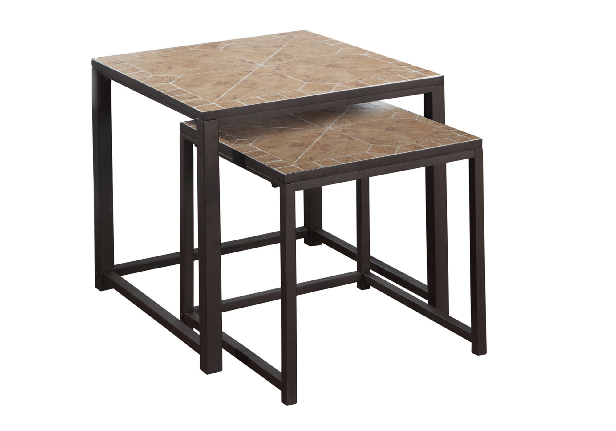TABLES GIGOGNES - ENS. 2PCS / TERRACOTTA / BRUN MARTELE – I 3161