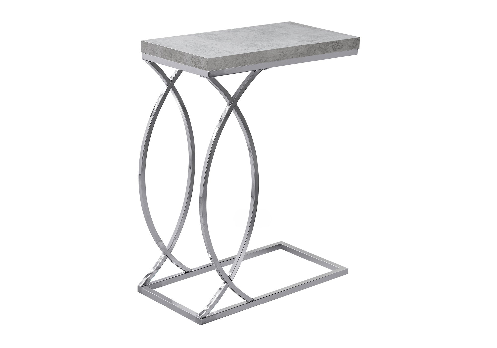 TABLE DE CHEVET - GRIS CIMENT ET METAL CHROME – I 3185.