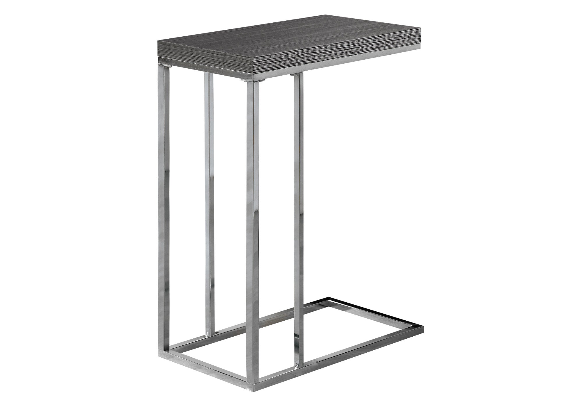 TABLE DE CHEVET - GRIS ET METAL CHROME – I 3228.