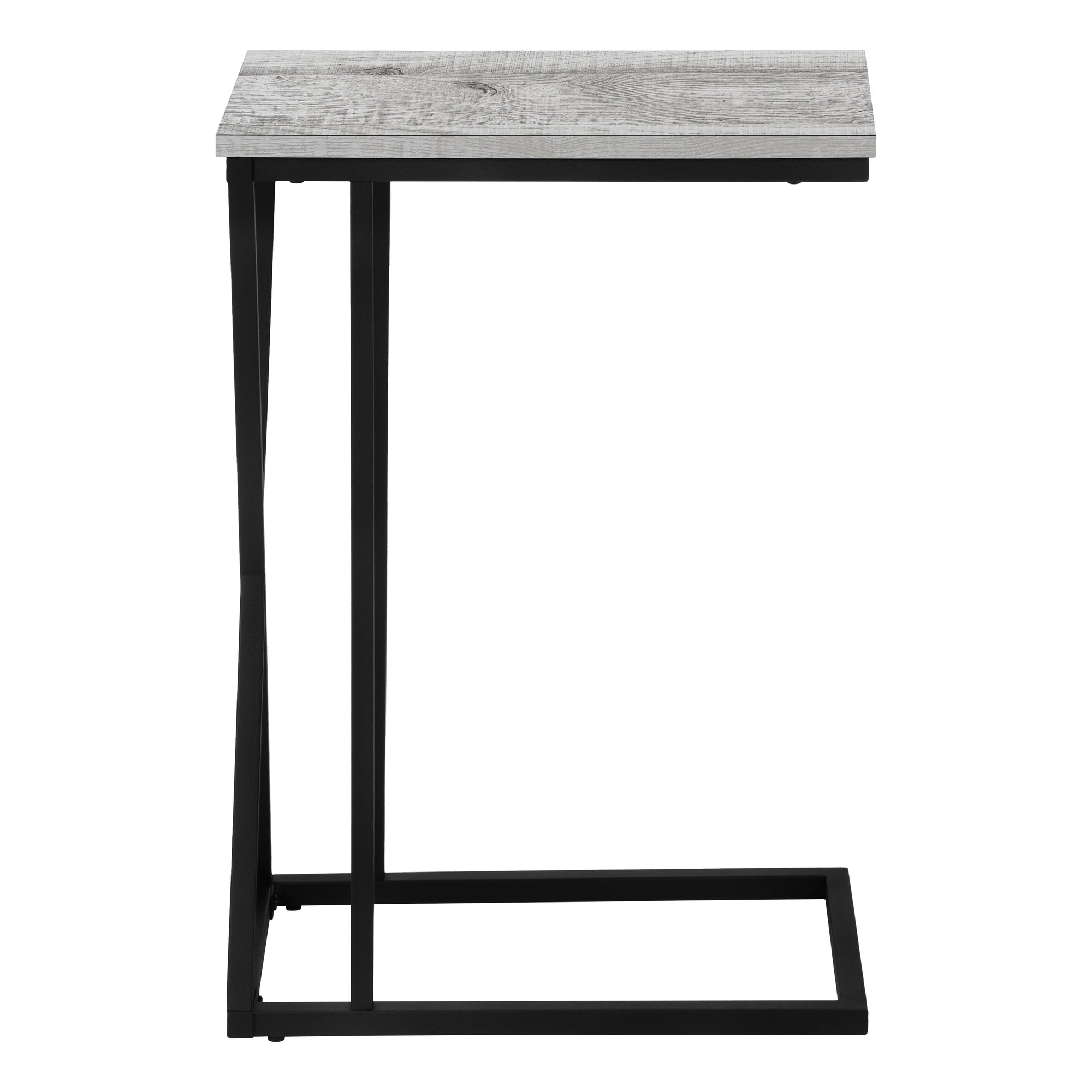 TABLE DE CHEVET - 25"H / GRIS / METAL NOIR – I 3248.
