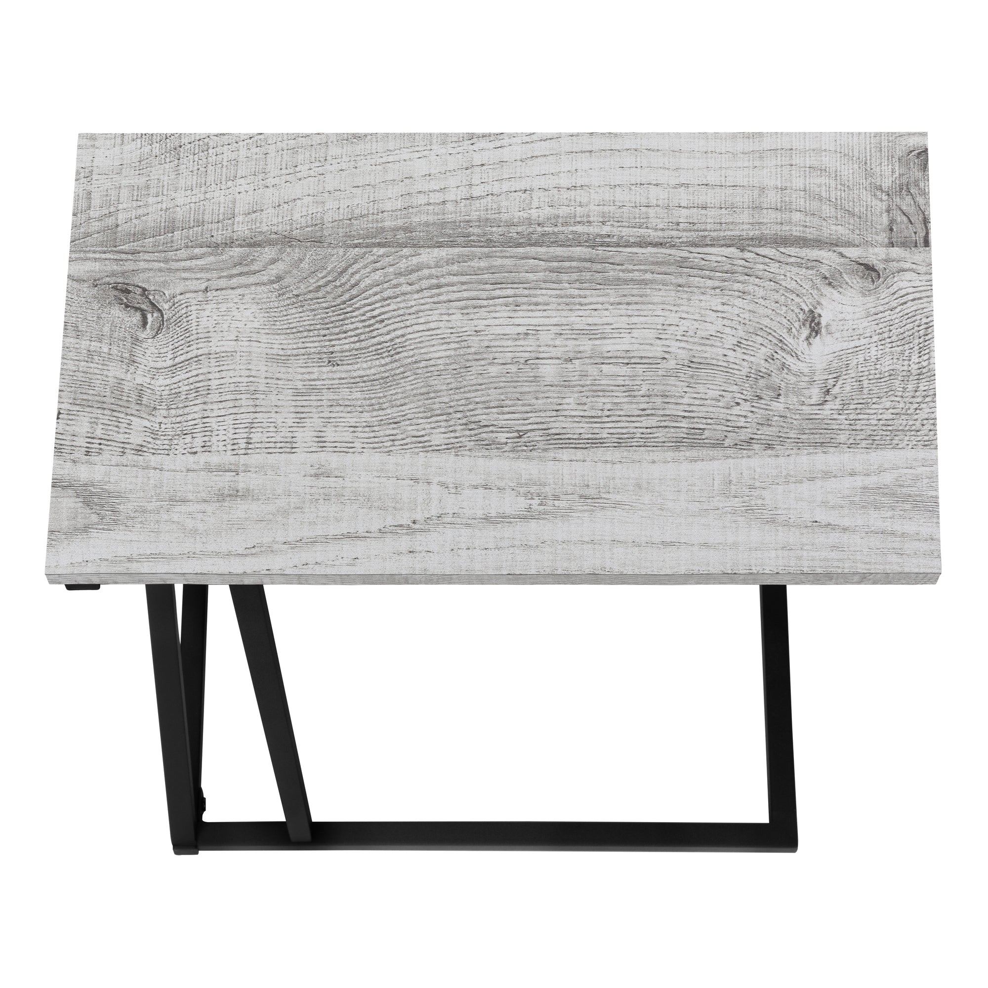 TABLE DE CHEVET - 25"H / GRIS / METAL NOIR – I 3248.