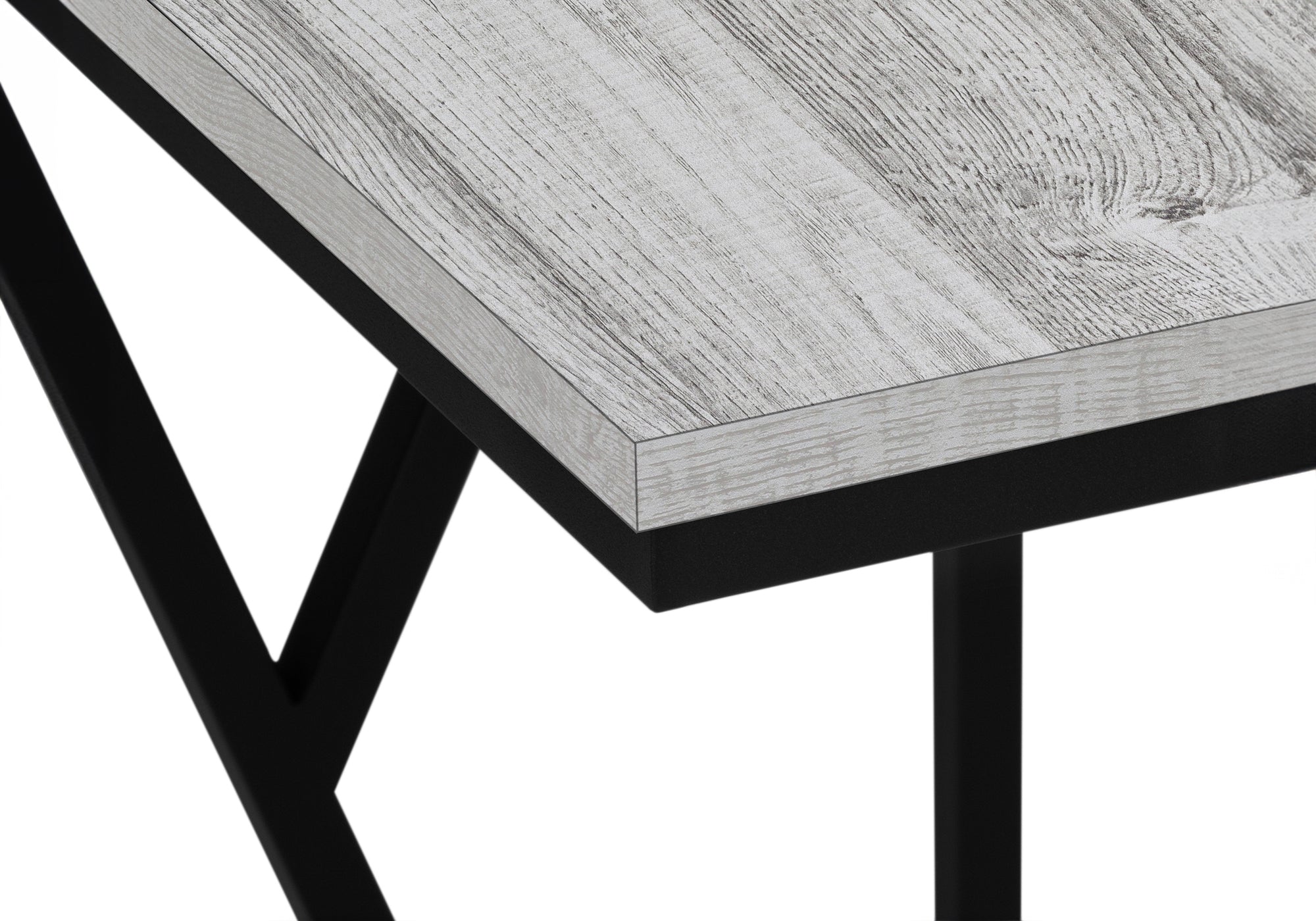 TABLE DE CHEVET - 25"H / GRIS / METAL NOIR – I 3248.
