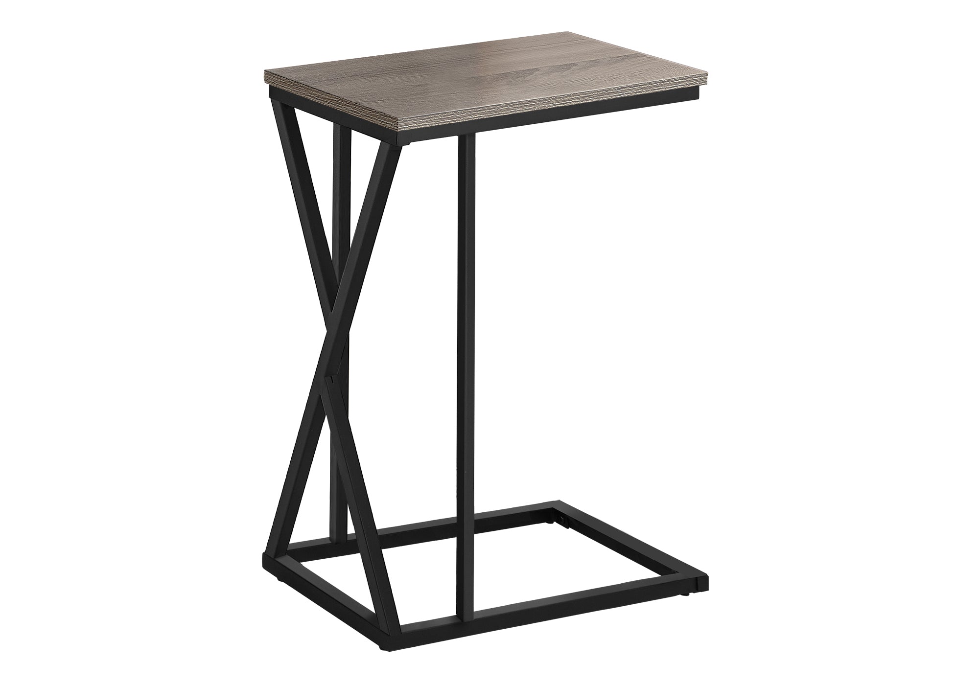 TABLE DE CHEVET - 25"H / TAUPE FONCE / METAL NOIR – I 3249.