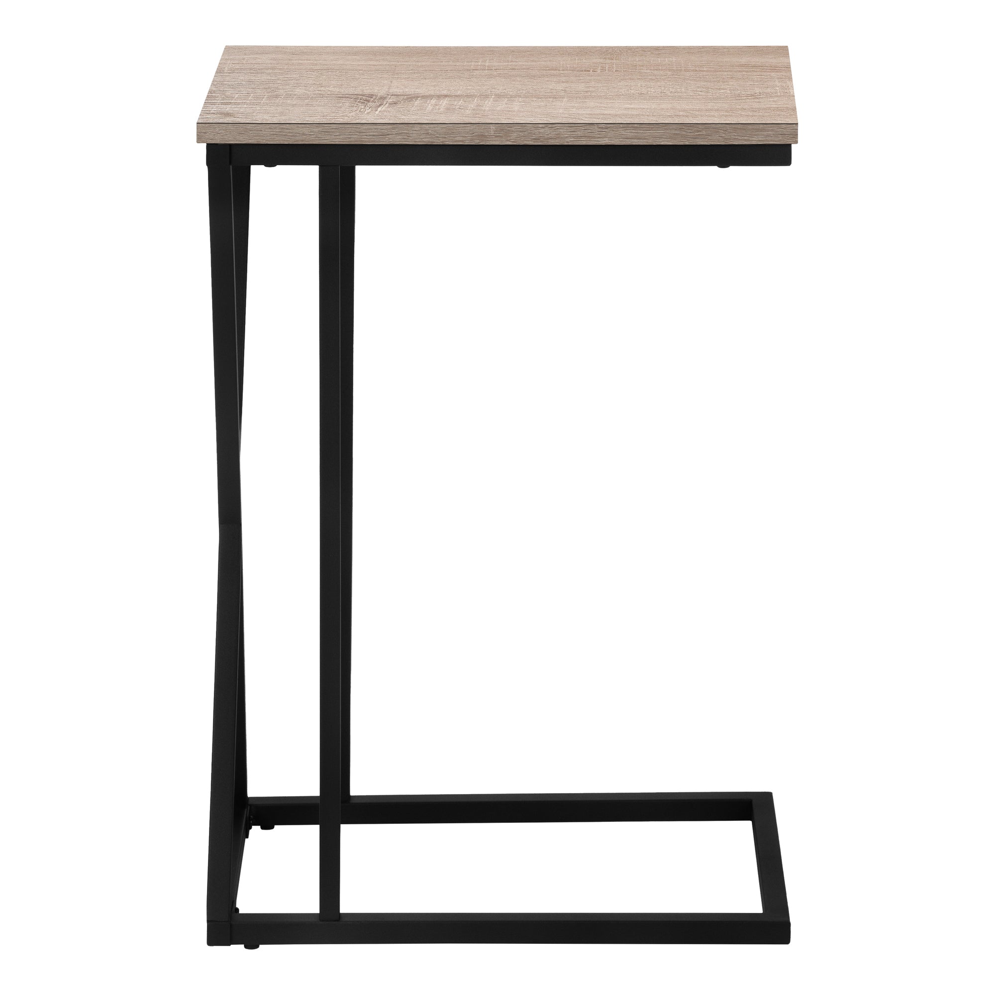 TABLE DE CHEVET - 25"H / TAUPE FONCE / METAL NOIR – I 3249.
