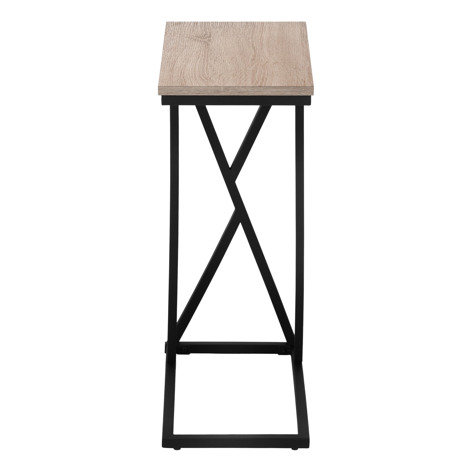 TABLE DE CHEVET - 25"H / TAUPE FONCE / METAL NOIR – I 3249.