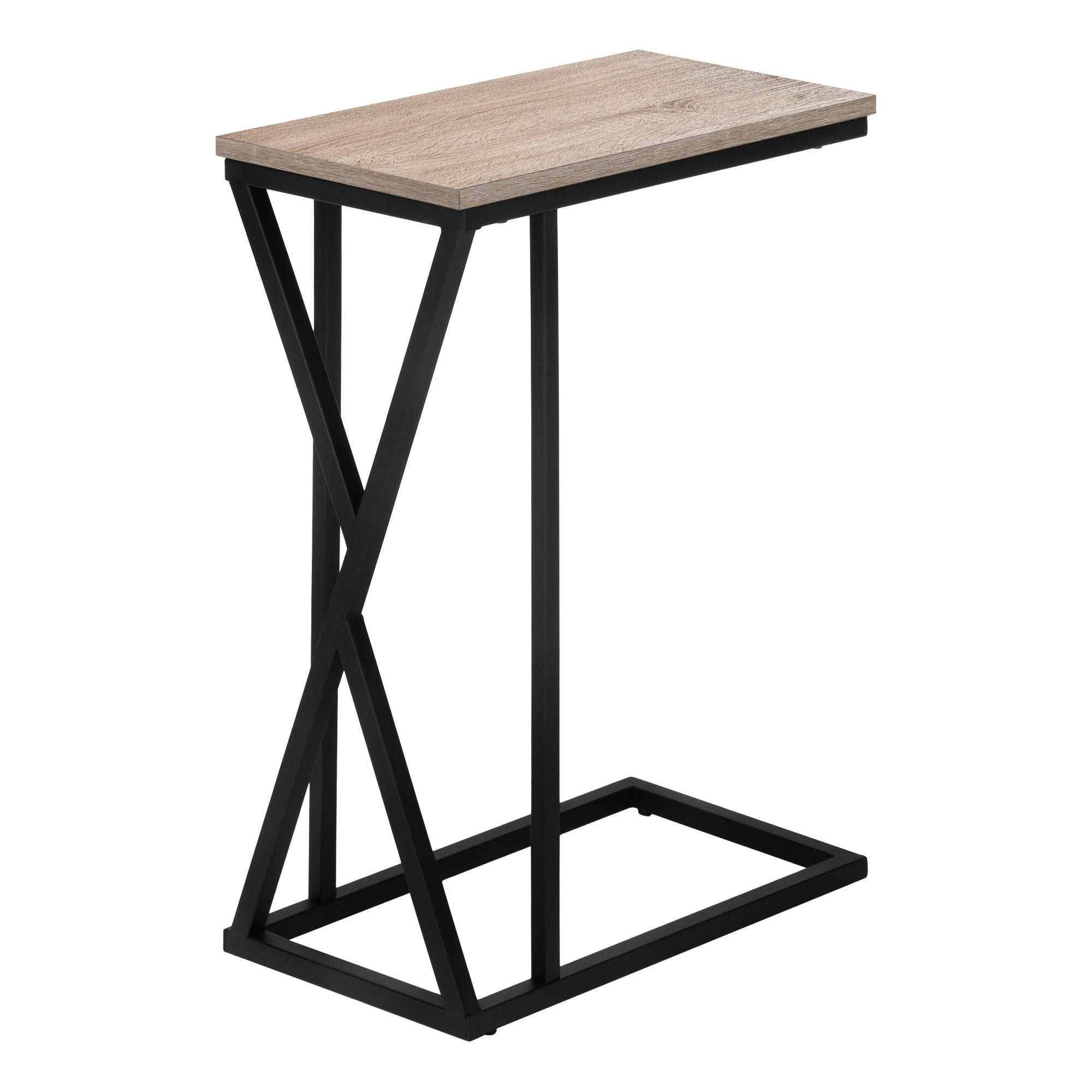 TABLE DE CHEVET - 25"H / TAUPE FONCE / METAL NOIR – I 3249.
