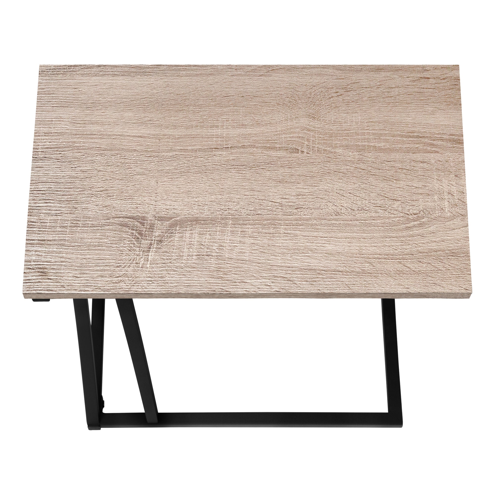 TABLE DE CHEVET - 25"H / TAUPE FONCE / METAL NOIR – I 3249.