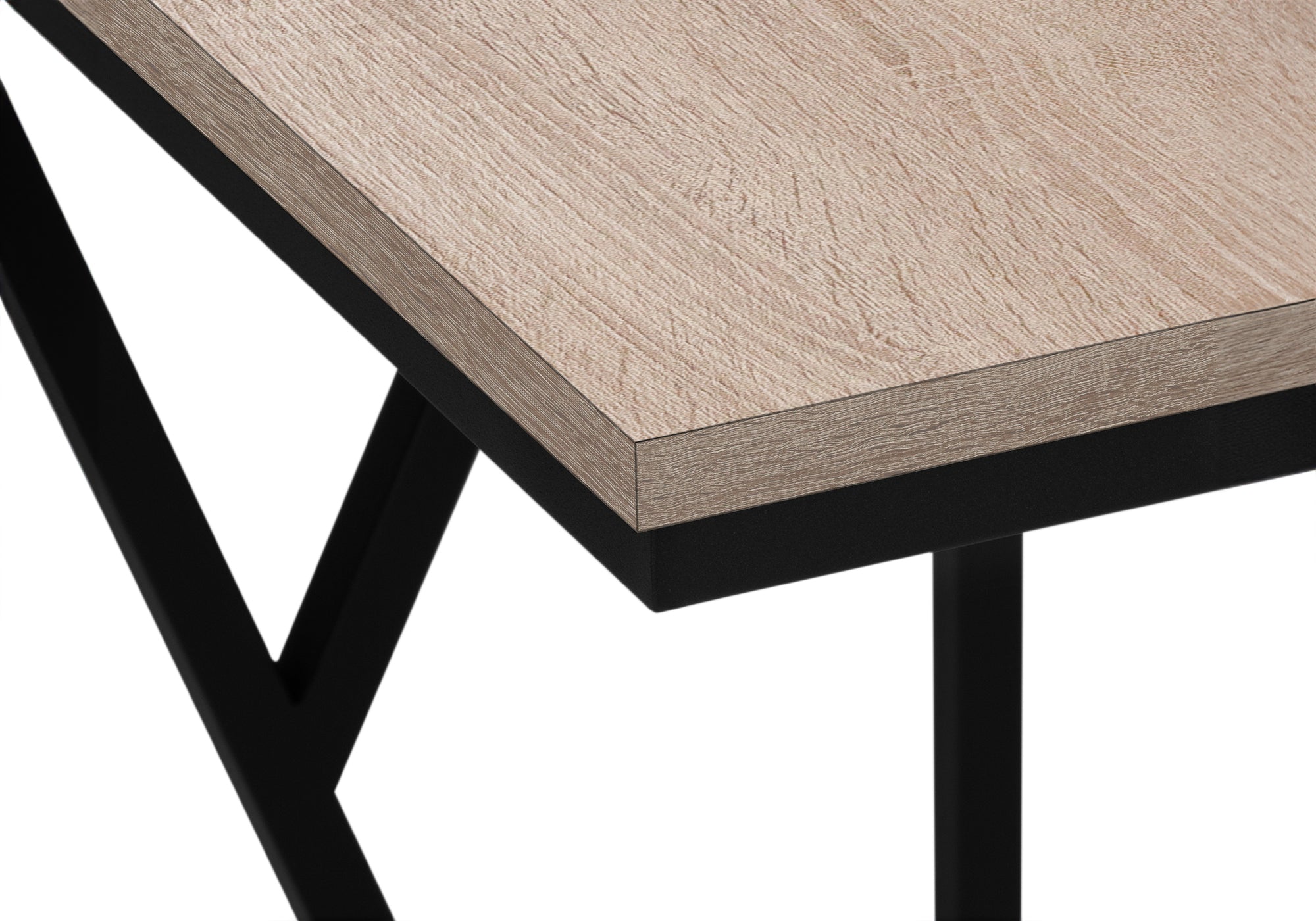 TABLE DE CHEVET - 25"H / TAUPE FONCE / METAL NOIR – I 3249.