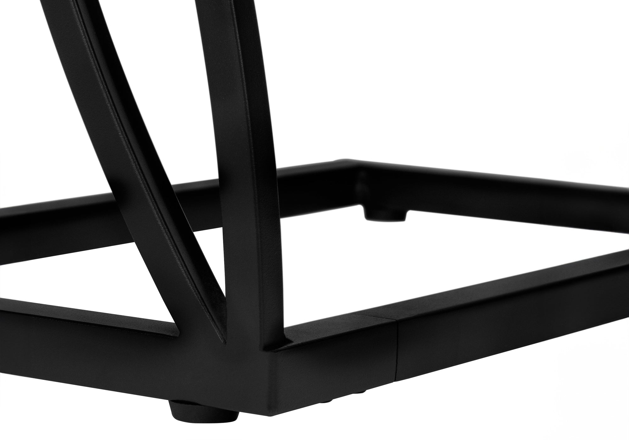 TABLE DE CHEVET - 25"H / FAUSSE PIERRE GRISE / METAL NOIR – I 3305.