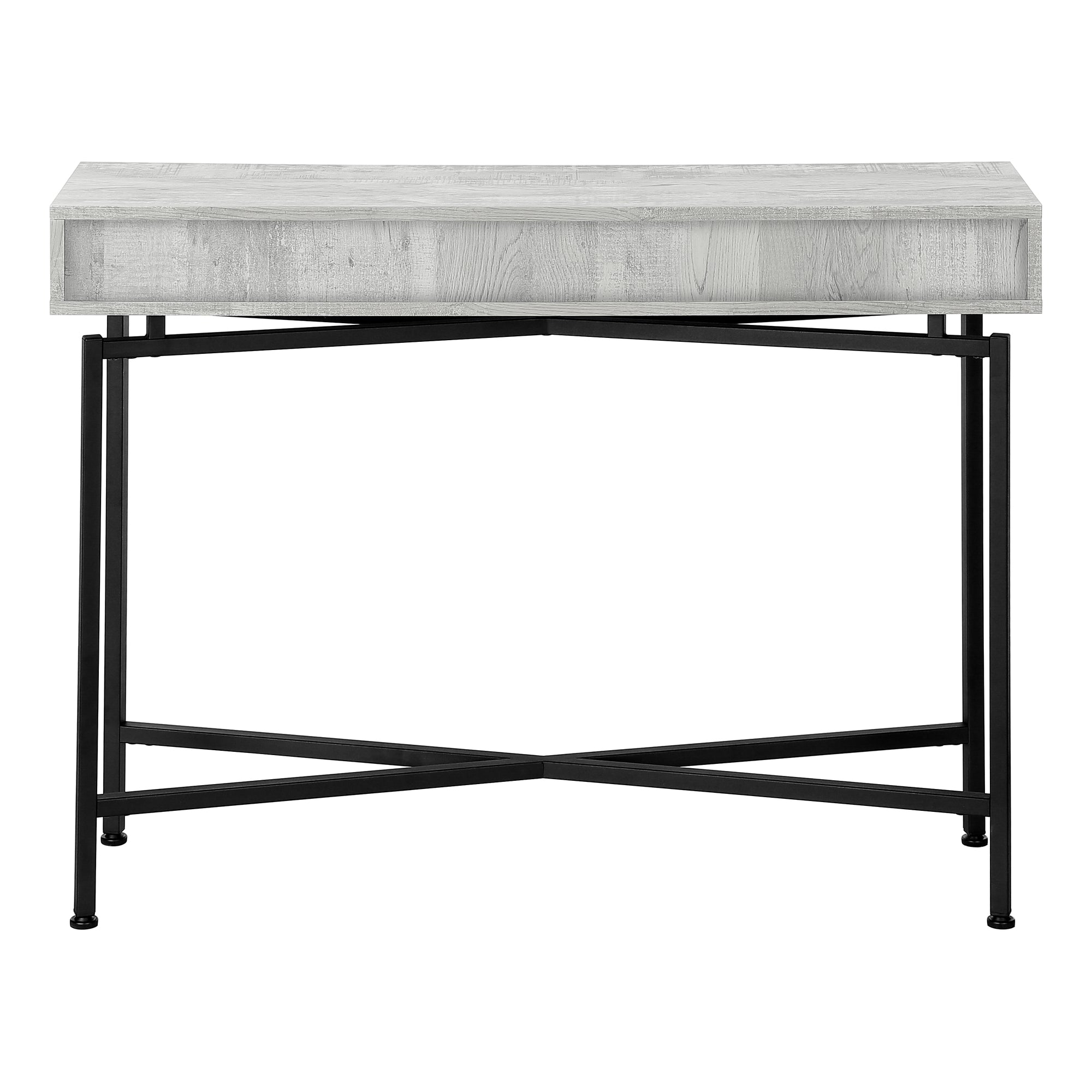 TABLE D'APPOINT - 42"L / FAUX BOIS GRIS / CONSOLE NOIR – I 3454.