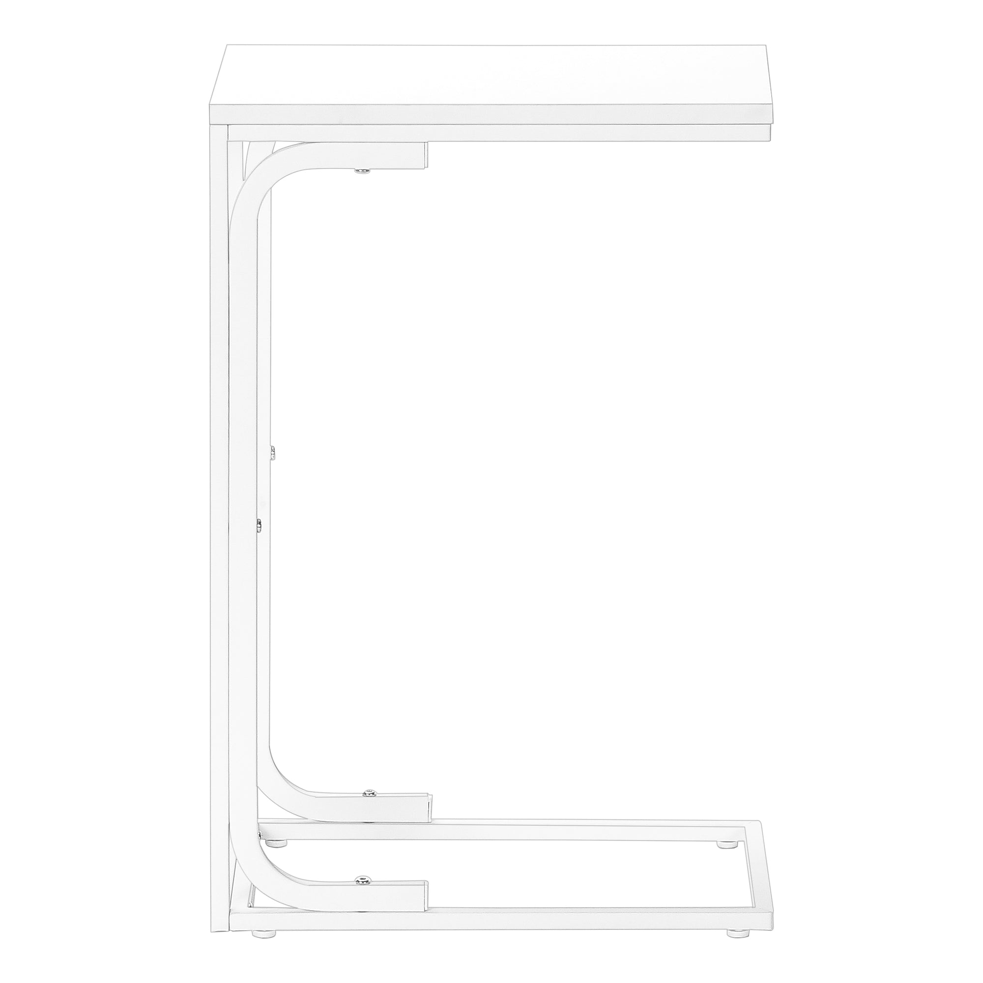 TABLE DE CHEVET - 25"H / BLANC / METAL BLANC – I 3478.