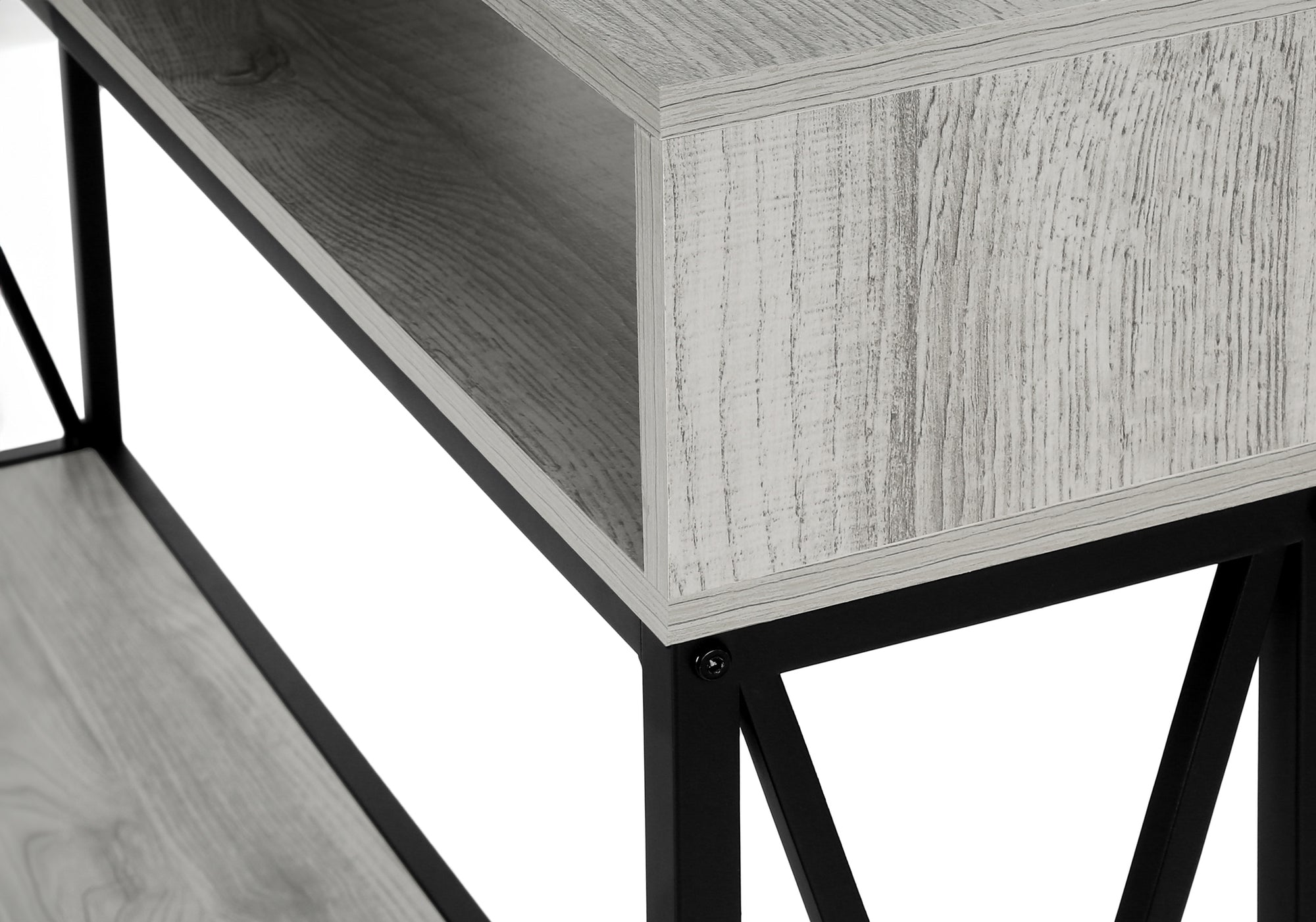 TABLE D'APPOINT - 48"L / CONSOLE D'ENTREE GRIS / NOIR – I 3572.