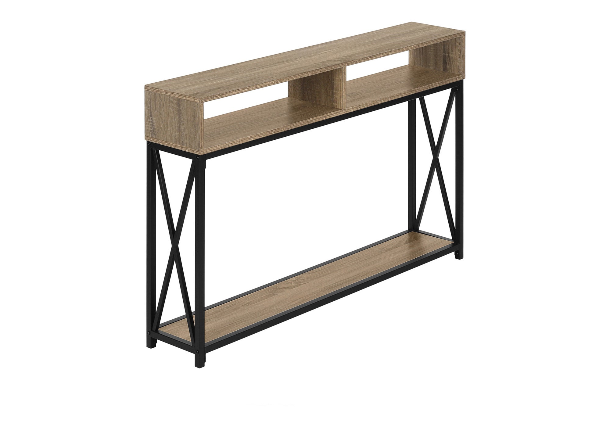 TABLE D'APPOINT - 48"L / CONSOLE D'ENTREE TAUPE / NOIR – I 3573.
