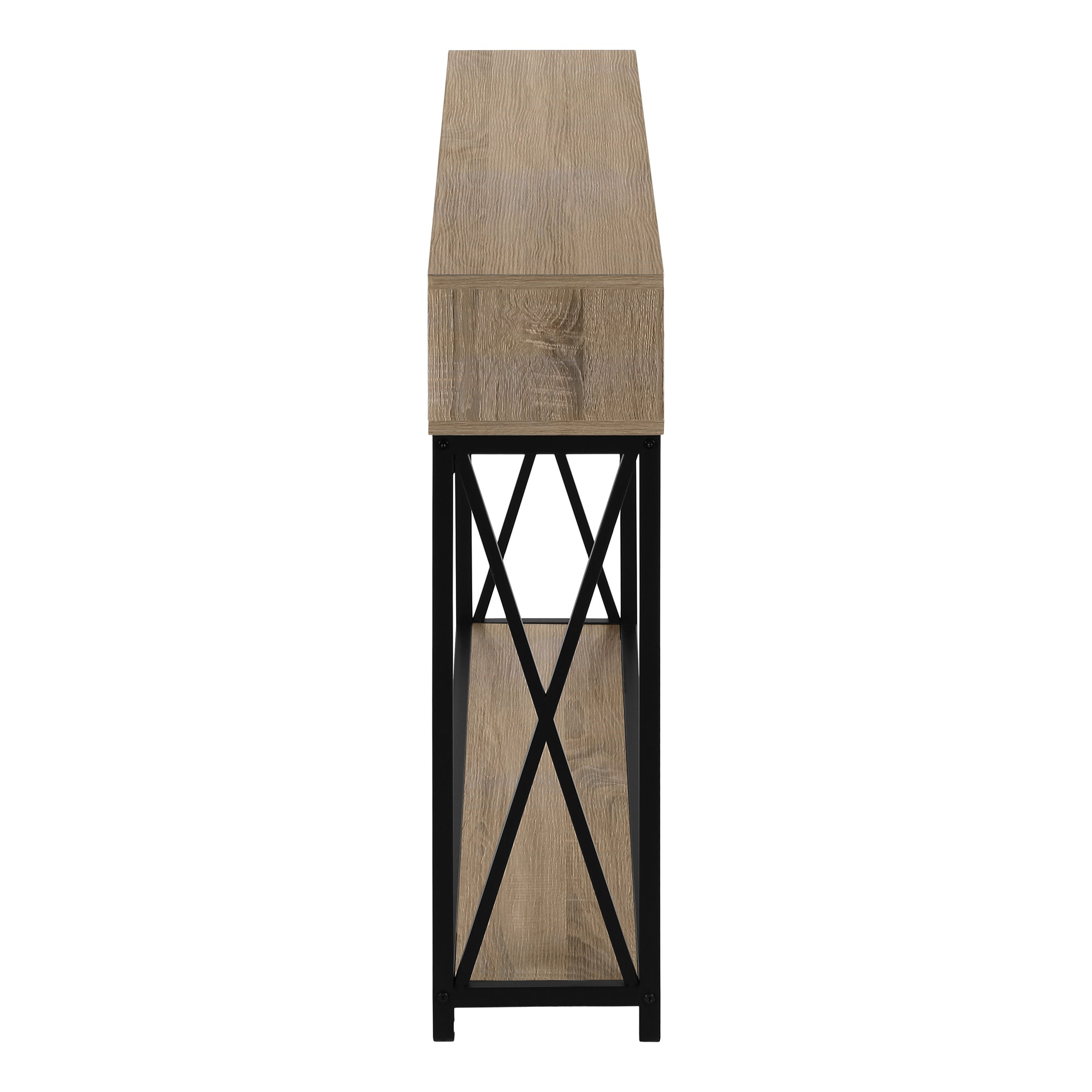 TABLE D'APPOINT - 48"L / CONSOLE D'ENTREE TAUPE / NOIR – I 3573.