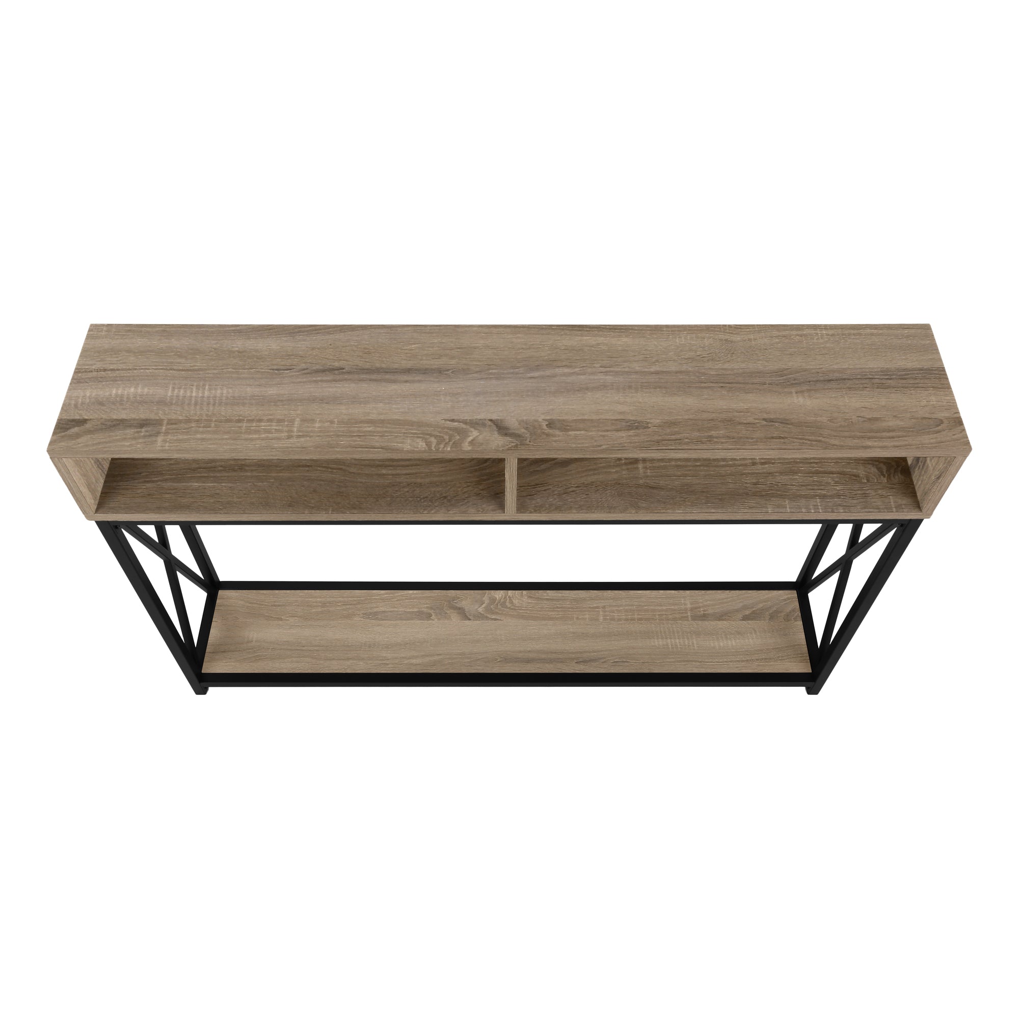 TABLE D'APPOINT - 48"L / CONSOLE D'ENTREE TAUPE / NOIR – I 3573.