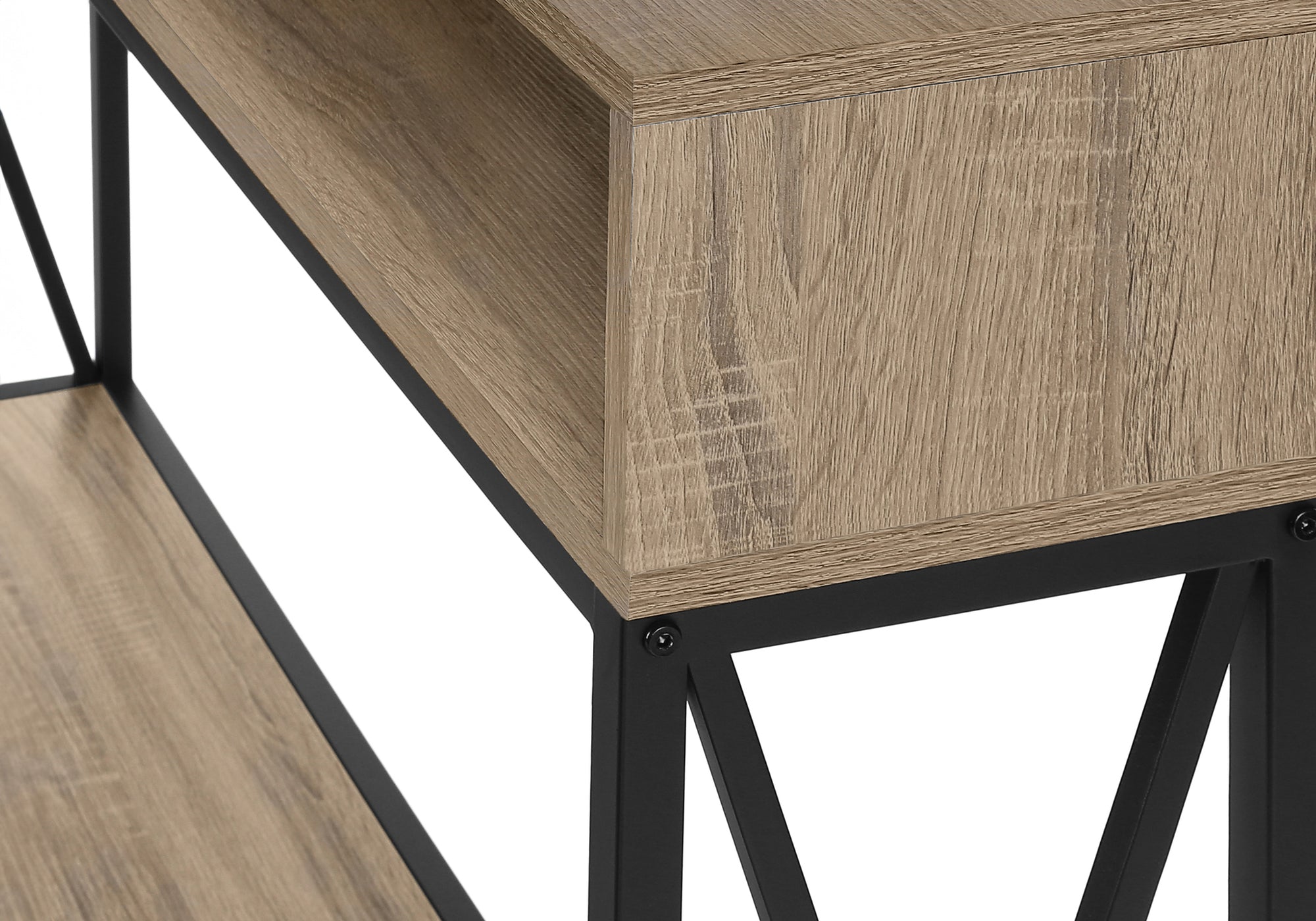 TABLE D'APPOINT - 48"L / CONSOLE D'ENTREE TAUPE / NOIR – I 3573.