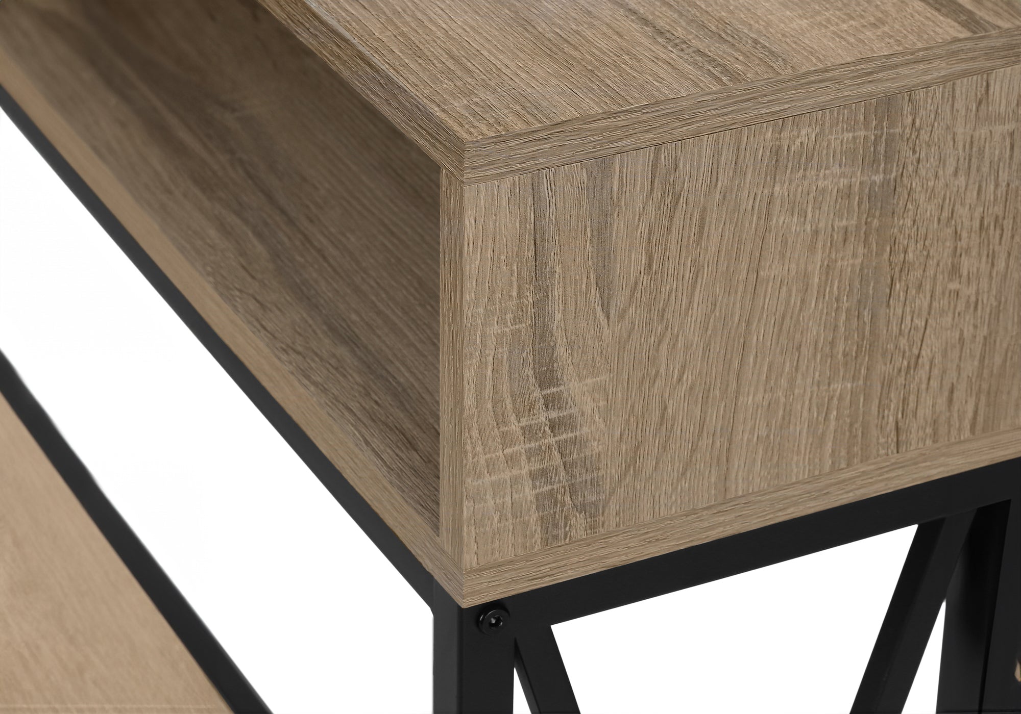 TABLE D'APPOINT - 48"L / CONSOLE D'ENTREE TAUPE / NOIR – I 3573.