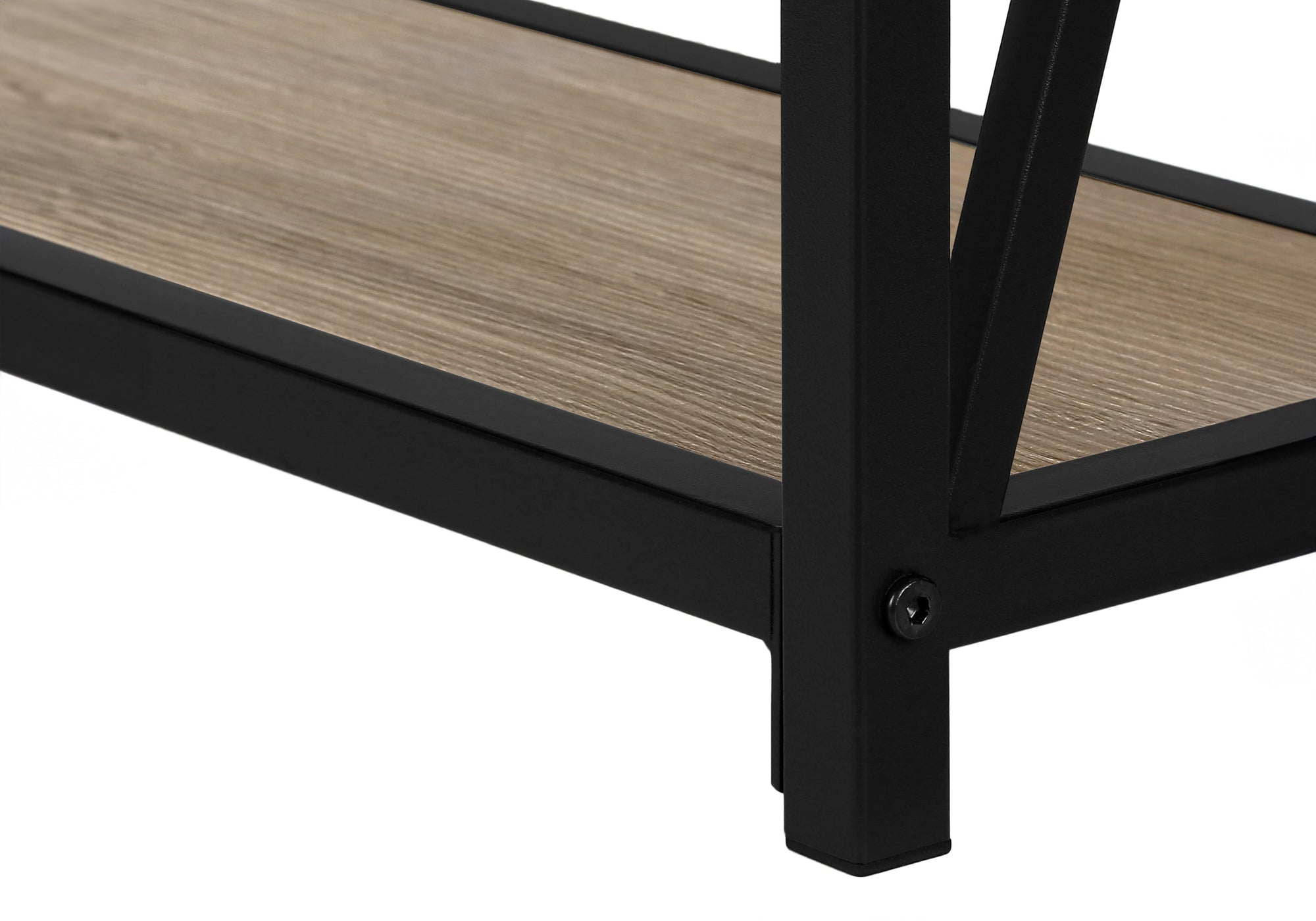 TABLE D'APPOINT - 48"L / CONSOLE D'ENTREE TAUPE / NOIR – I 3573.
