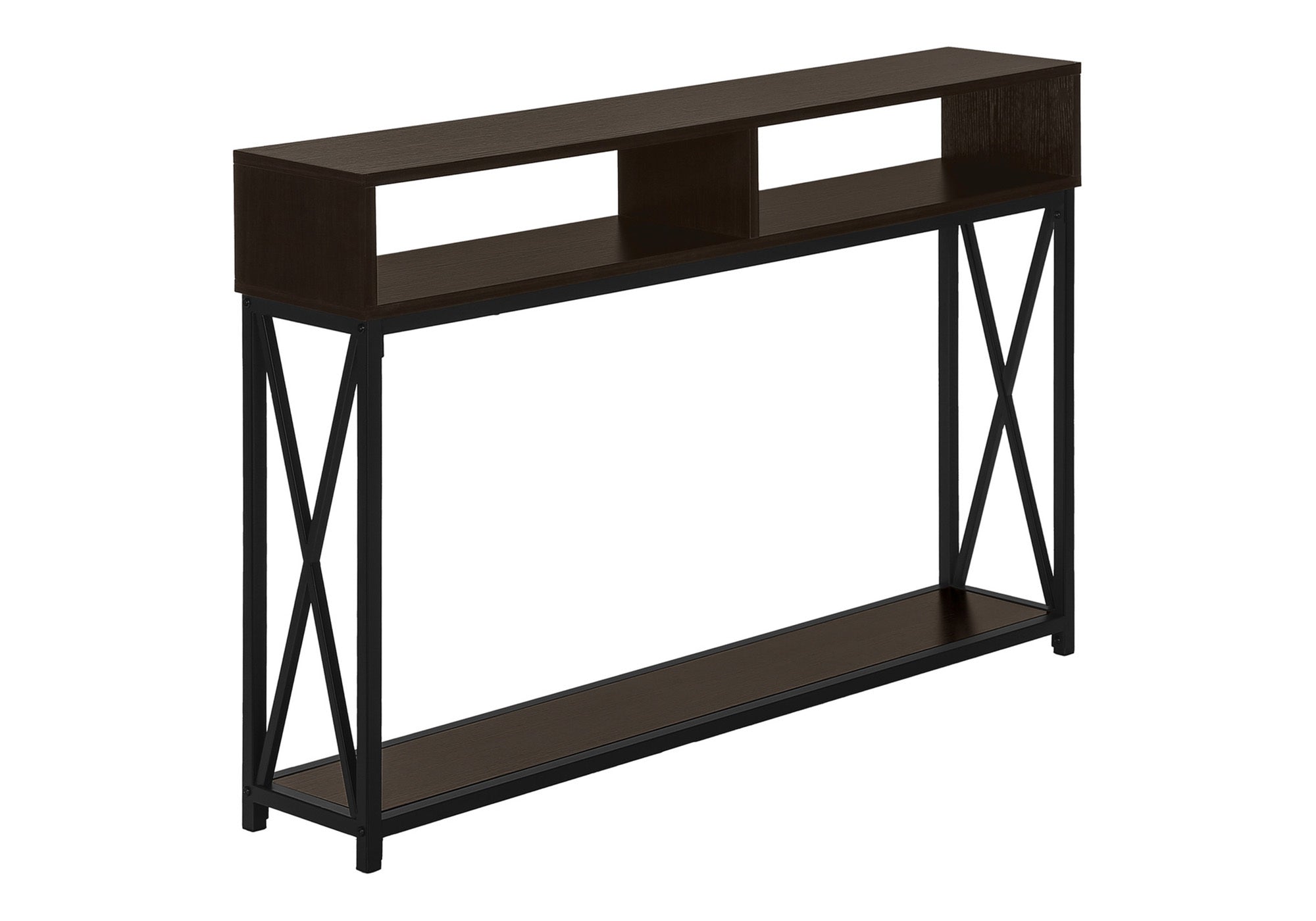 TABLE D'APPOINT - 48"L / CONSOLE D'ENTREE ESPRESSO / NOIR – I 3574.