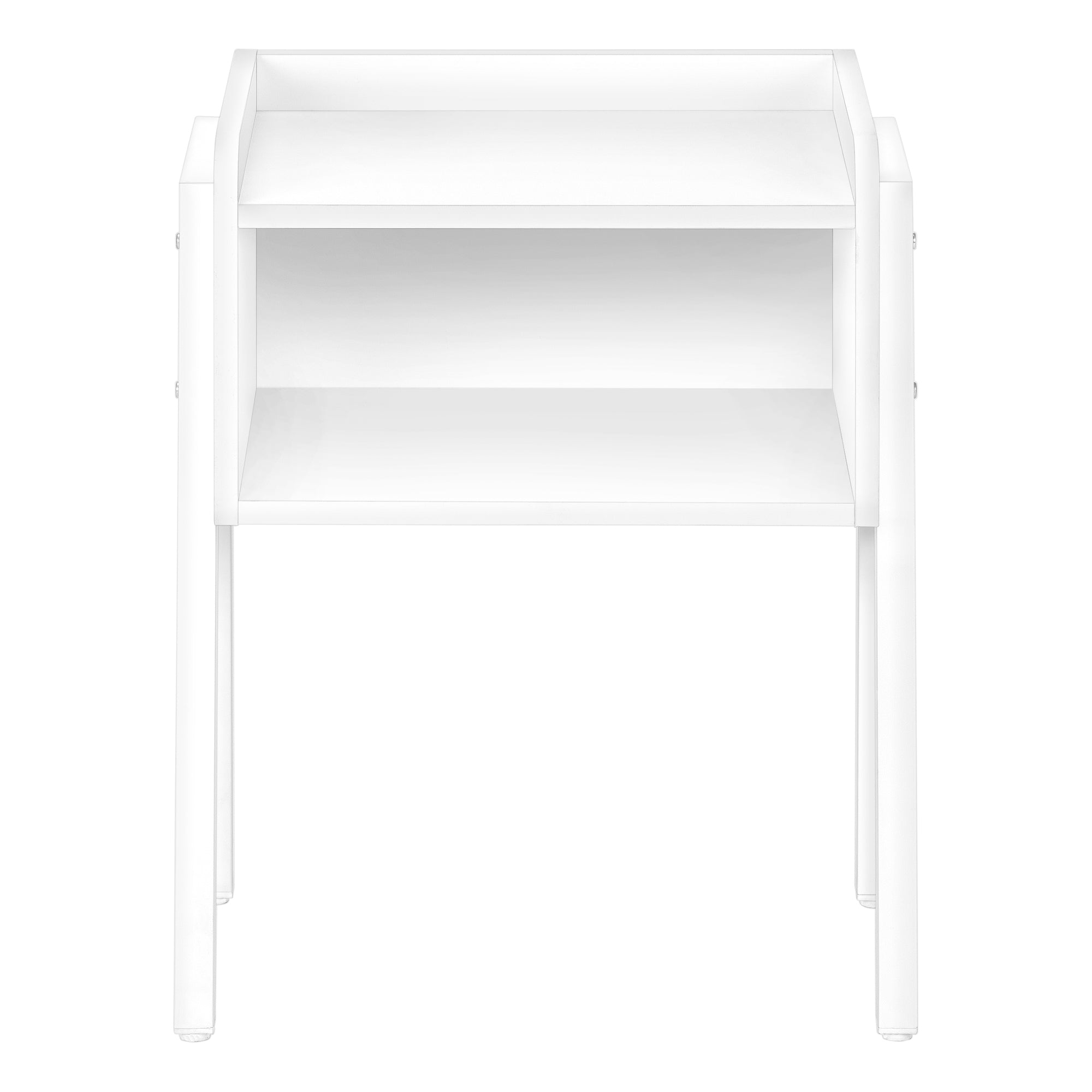 TABLE DE CHEVET - 23"H / BLANC / METAL BLANC – I 3594.