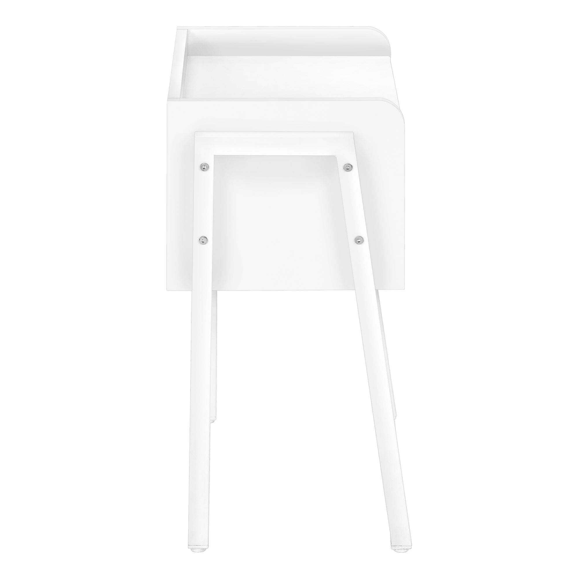 TABLE DE CHEVET - 23"H / BLANC / METAL BLANC – I 3594.
