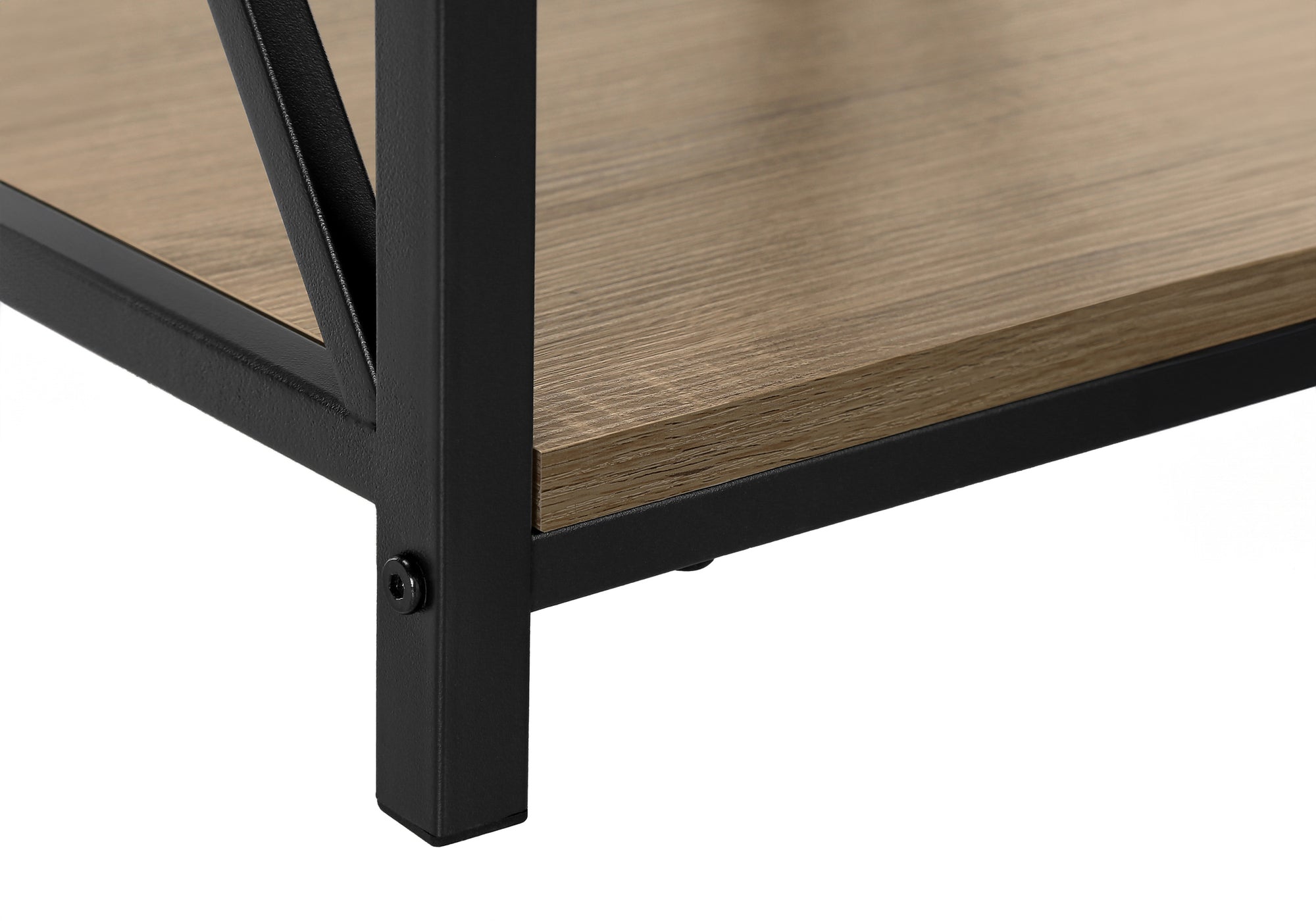 TABLE DE CHEVET - 26"H / TAUPE FONCE / METAL NOIR – I 3597.