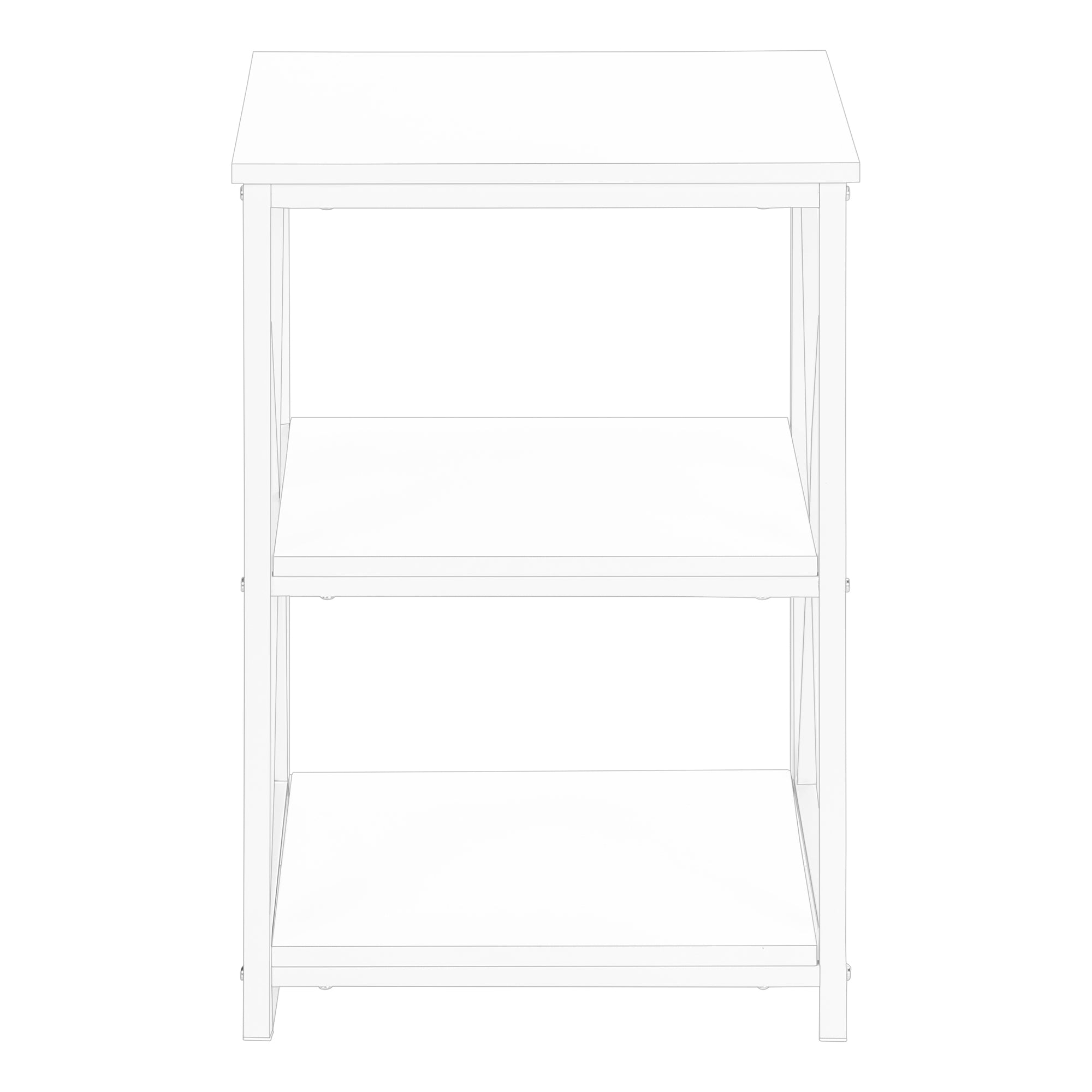 TABLE DE CHEVET - 26"H / BLANC / METAL BLANC – I 3599.