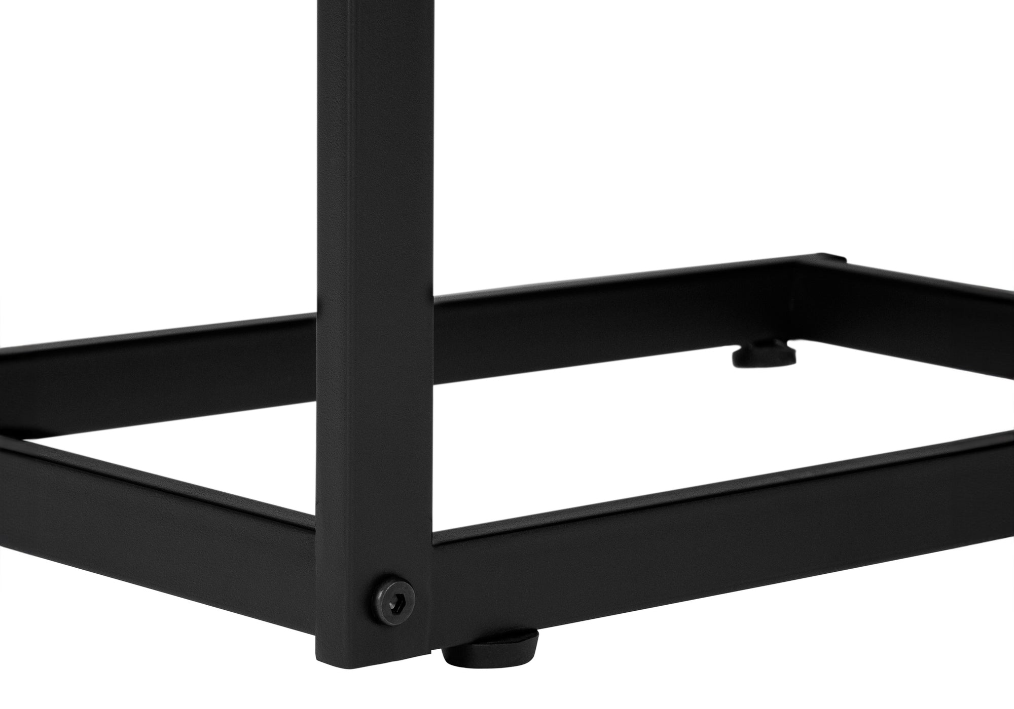 TABLE DE CHEVET - FAUX BOIS BRUN / METAL NOIR – I 3602.