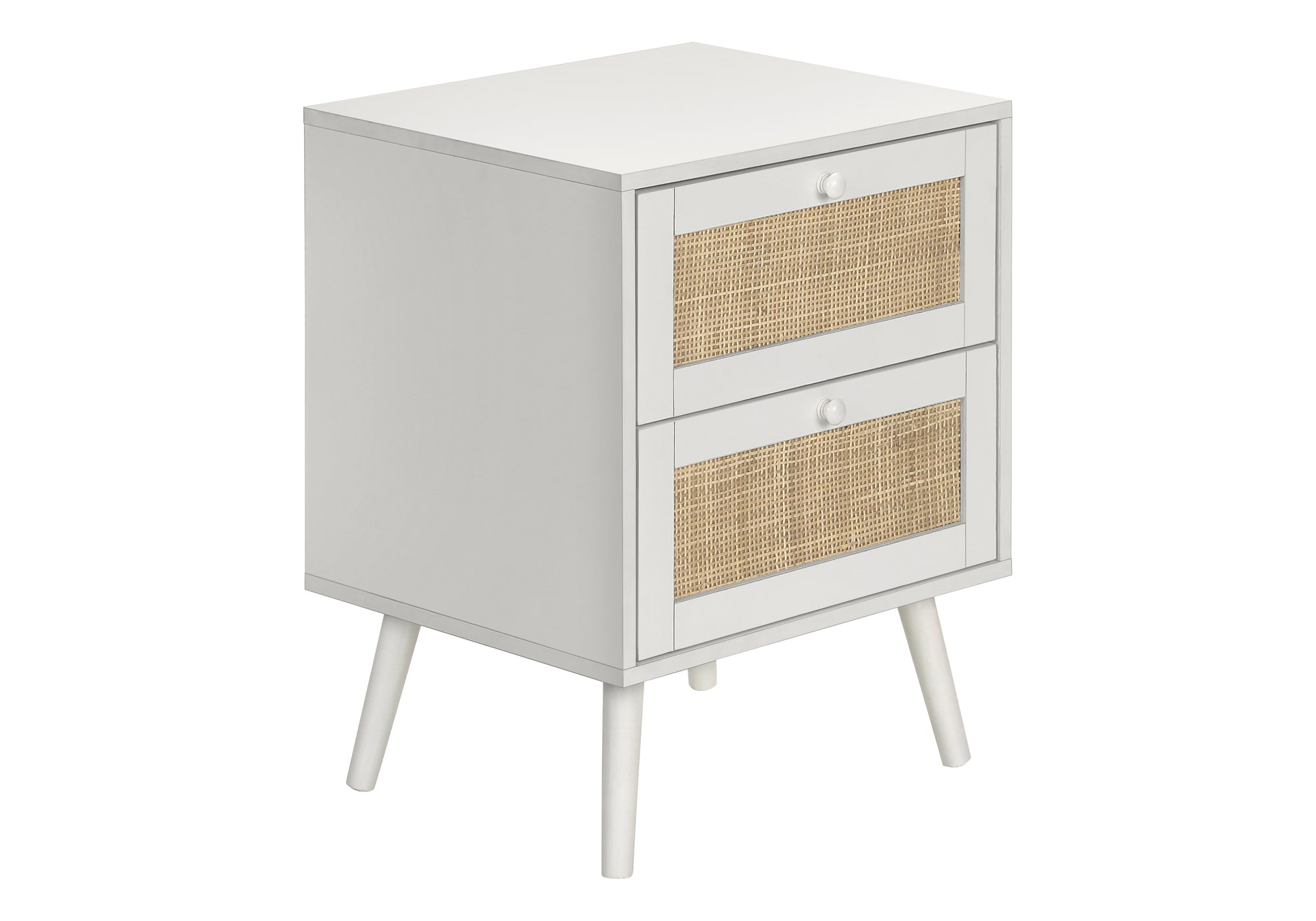 TABLE D'APPOINT - 24"H / BLANC AVEC 2 TIROIRS NOYER – I 3619