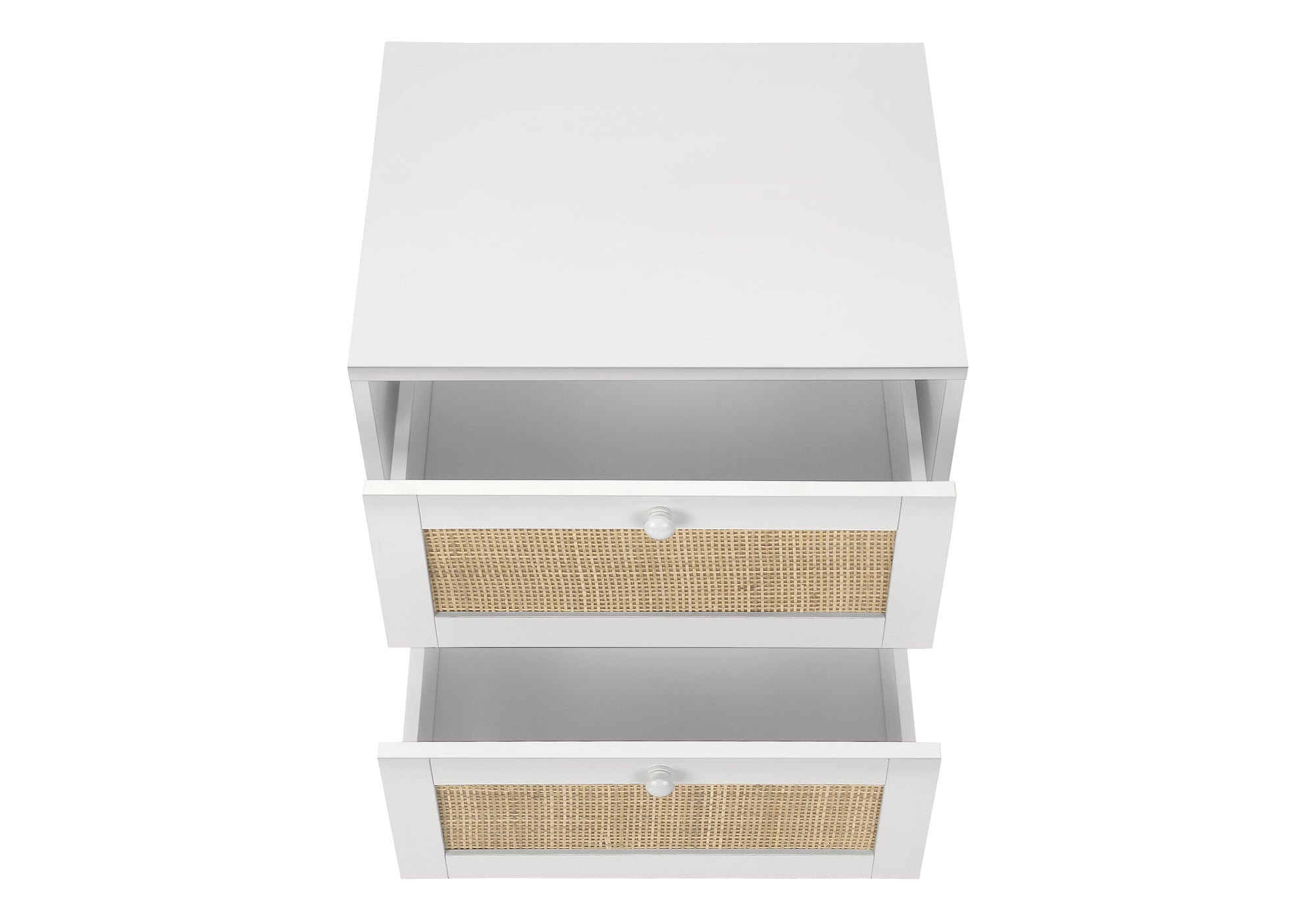 TABLE D'APPOINT - 24"H / BLANC AVEC 2 TIROIRS NOYER – I 3619