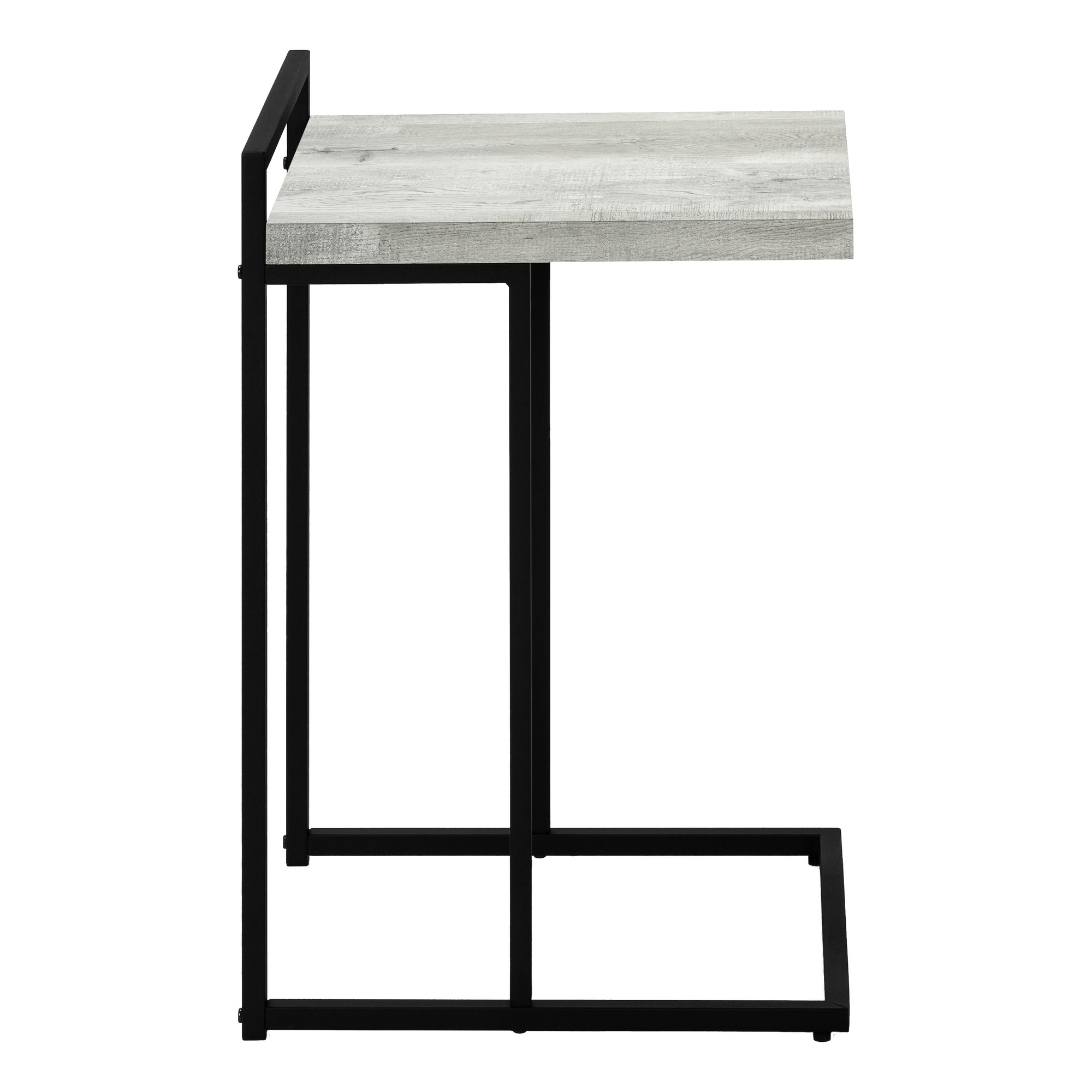 TABLE DE CHEVET - 25"H / FAUX BOIS GRIS / METAL NOIR – I 3631.