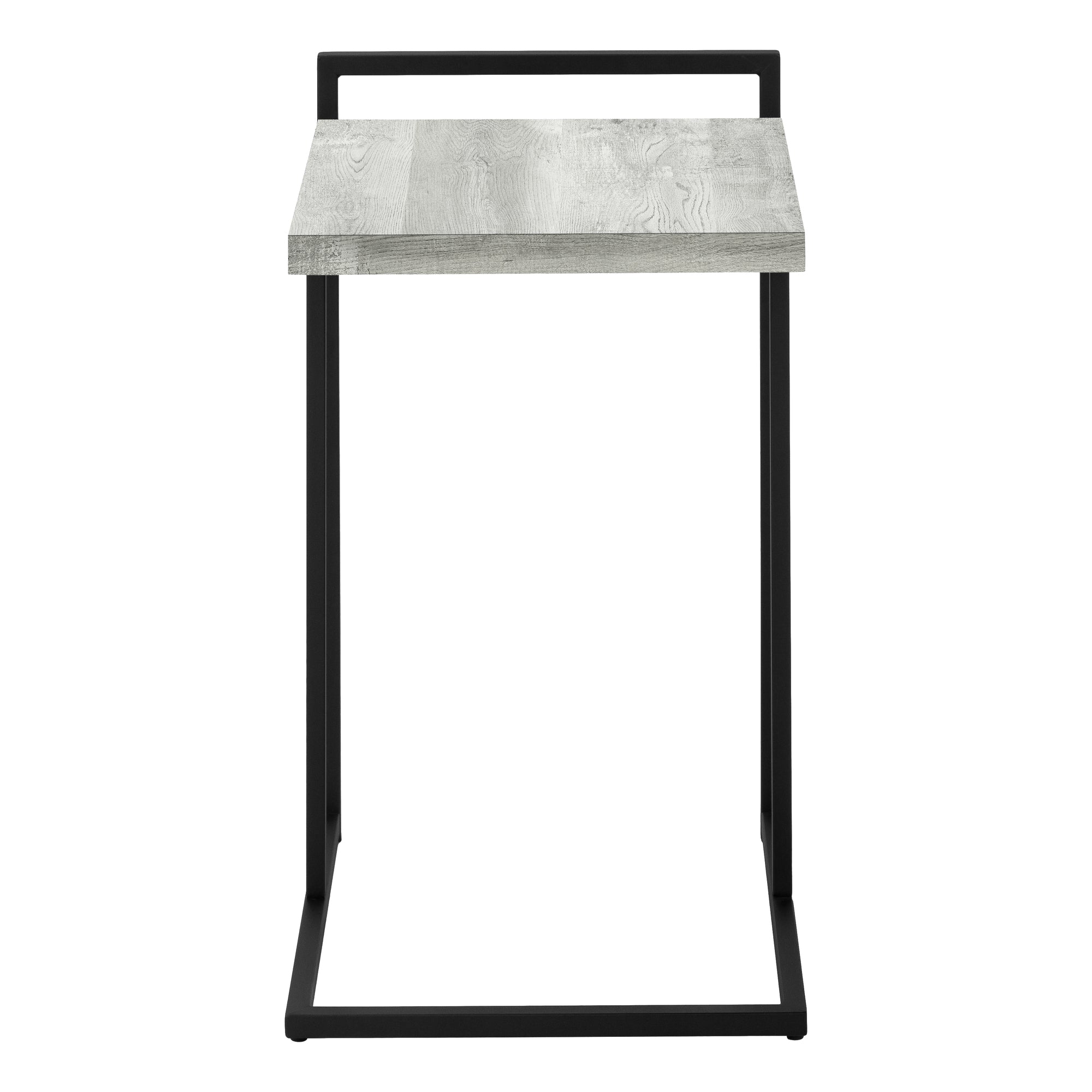 TABLE DE CHEVET - 25"H / FAUX BOIS GRIS / METAL NOIR – I 3631.