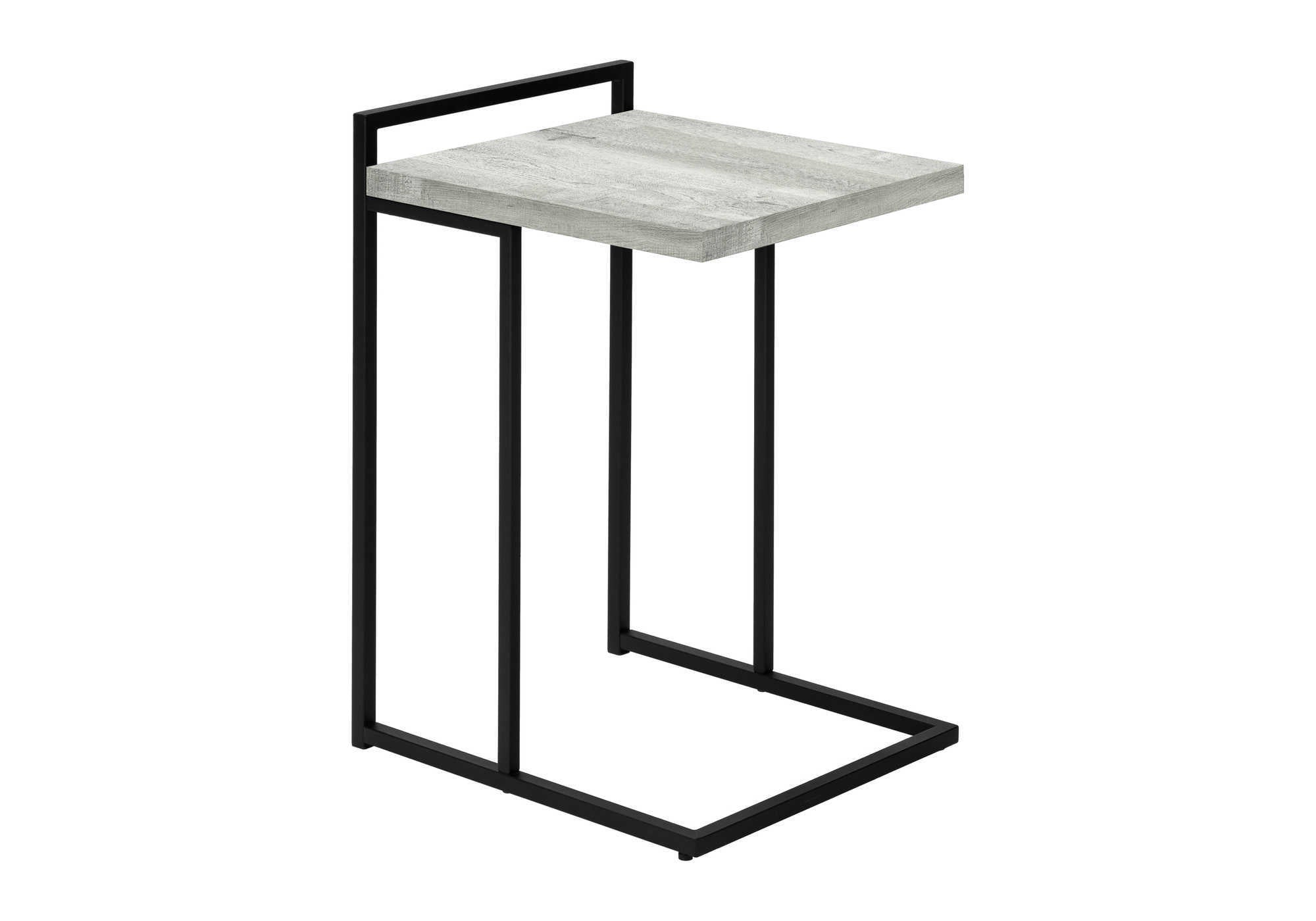 TABLE DE CHEVET - 25"H / FAUX BOIS GRIS / METAL NOIR – I 3631.