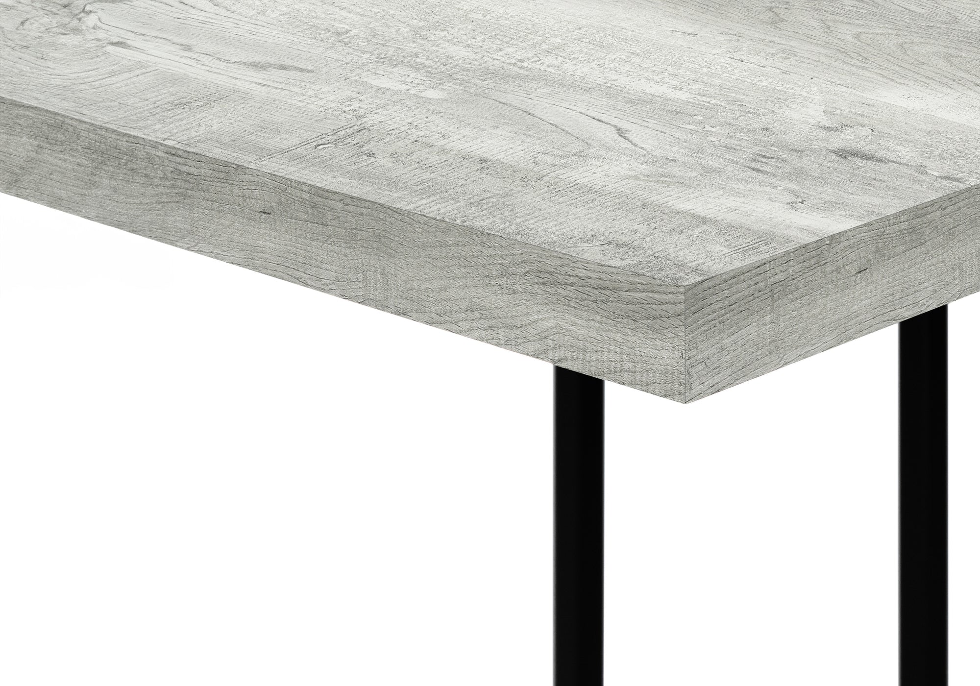 TABLE DE CHEVET - 25"H / FAUX BOIS GRIS / METAL NOIR – I 3631.