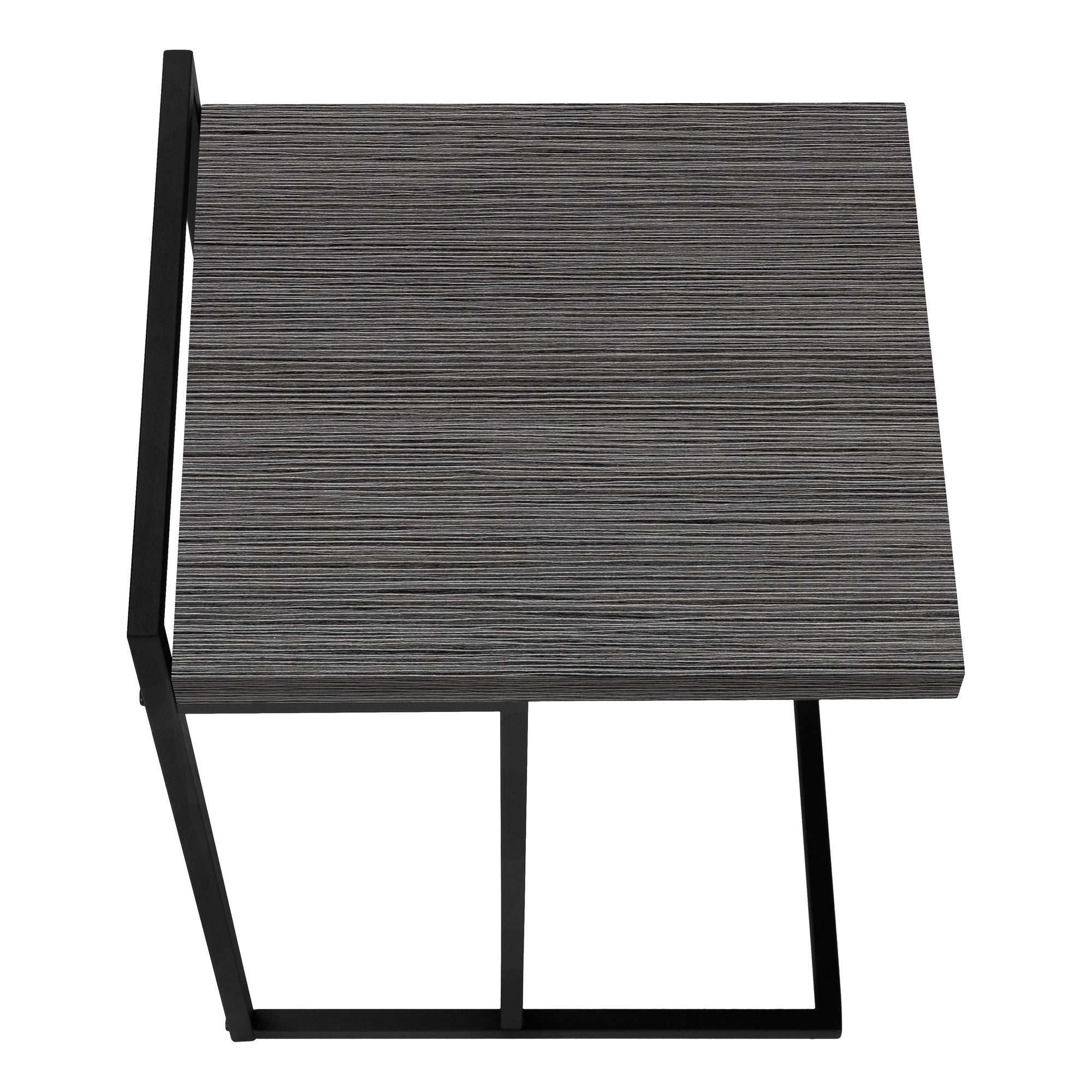 TABLE DE CHEVET - 25"H / GRIS / METAL NOIR – I 3634.