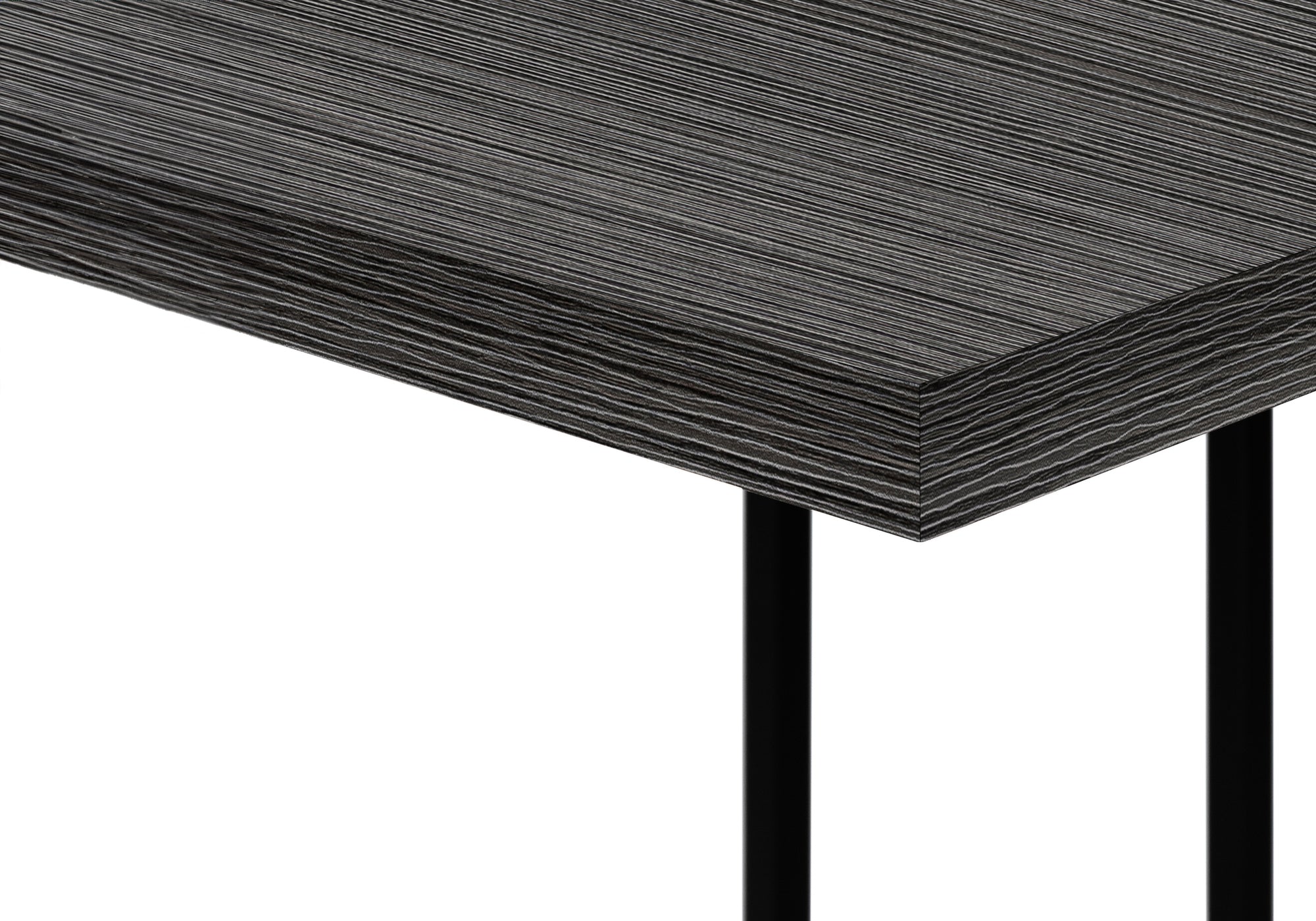 TABLE DE CHEVET - 25"H / GRIS / METAL NOIR – I 3634.