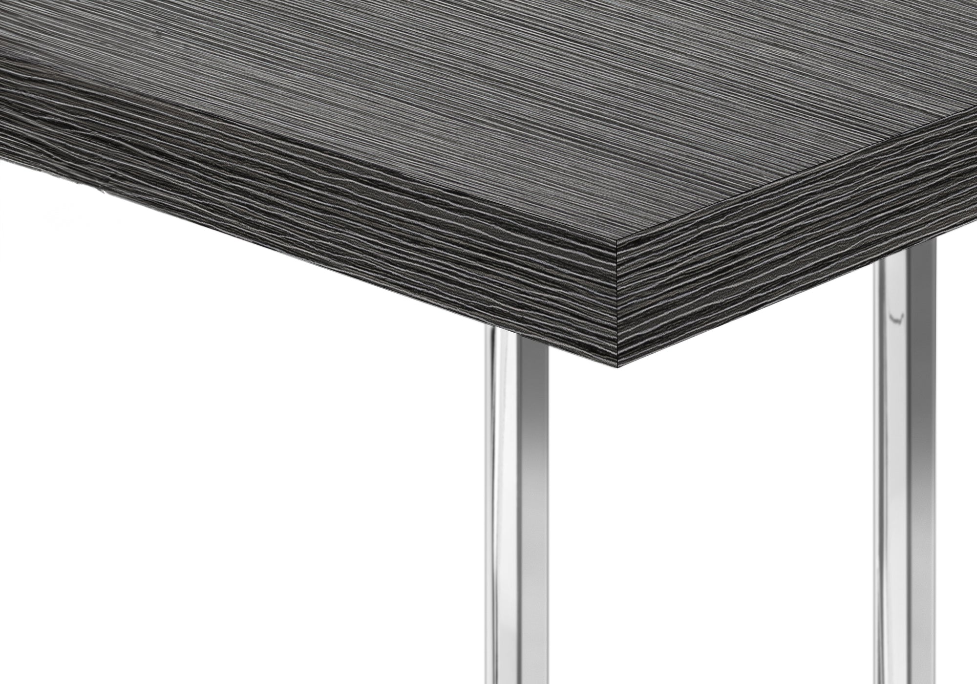 TABLE DE CHEVET - 25"H / GRIS / METAL CHROME – I 3637.