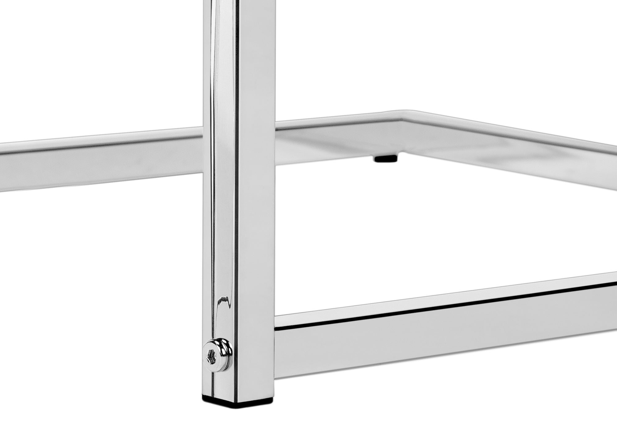 TABLE DE CHEVET - 25"H / GRIS / METAL CHROME – I 3637.