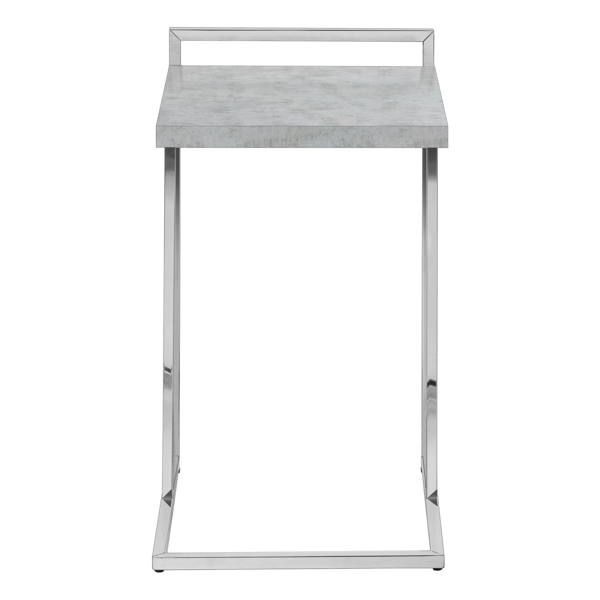 TABLE DE CHEVET - 25"H / GRIS CIMENTE / METAL CHROME – I 3639.