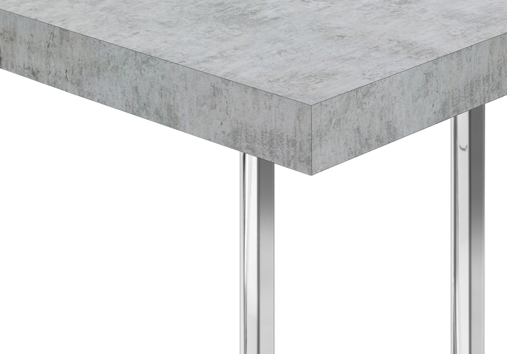 TABLE DE CHEVET - 25"H / GRIS CIMENTE / METAL CHROME – I 3639.