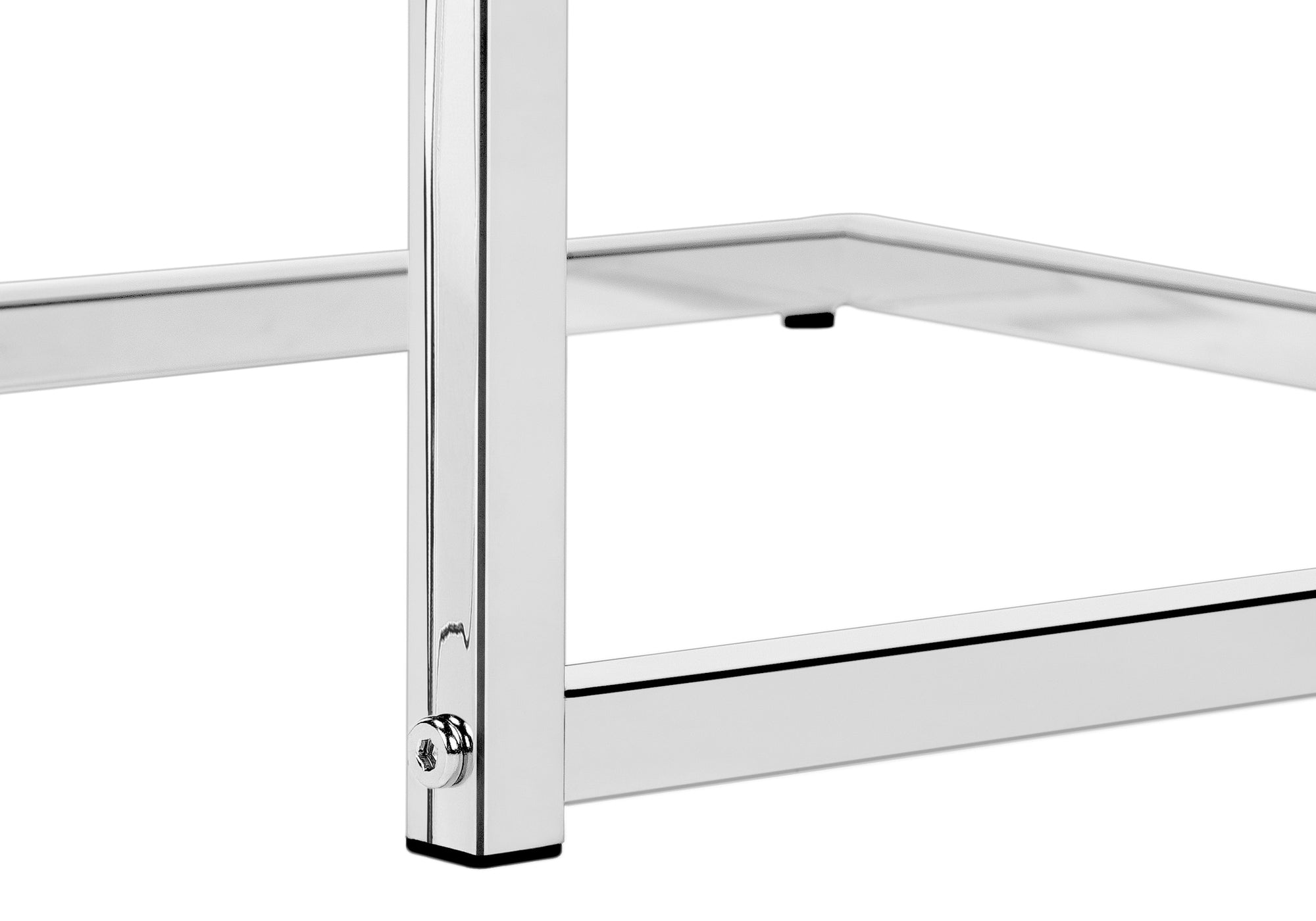 TABLE DE CHEVET - 25"H / GRIS CIMENTE / METAL CHROME – I 3639.