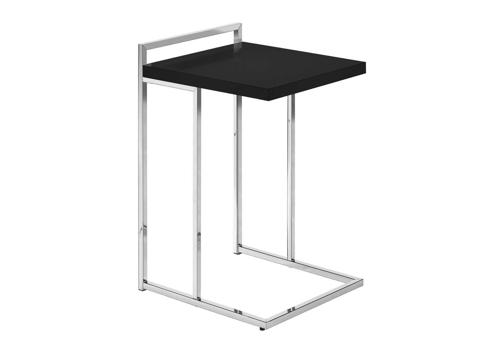 TABLE DE CHEVET - 25"H / NOIR / METAL CHROME – I 3640.