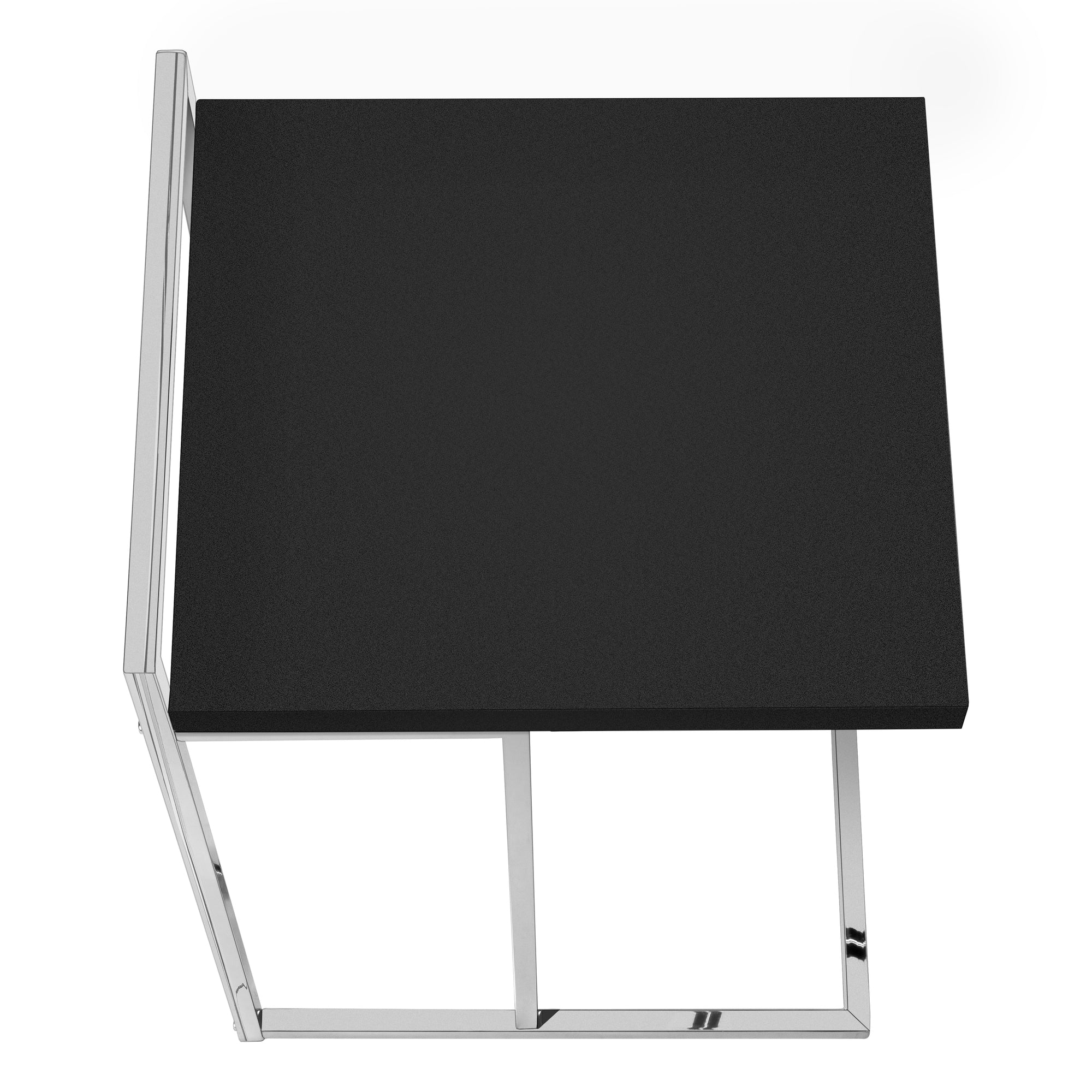 TABLE DE CHEVET - 25"H / NOIR / METAL CHROME – I 3640.